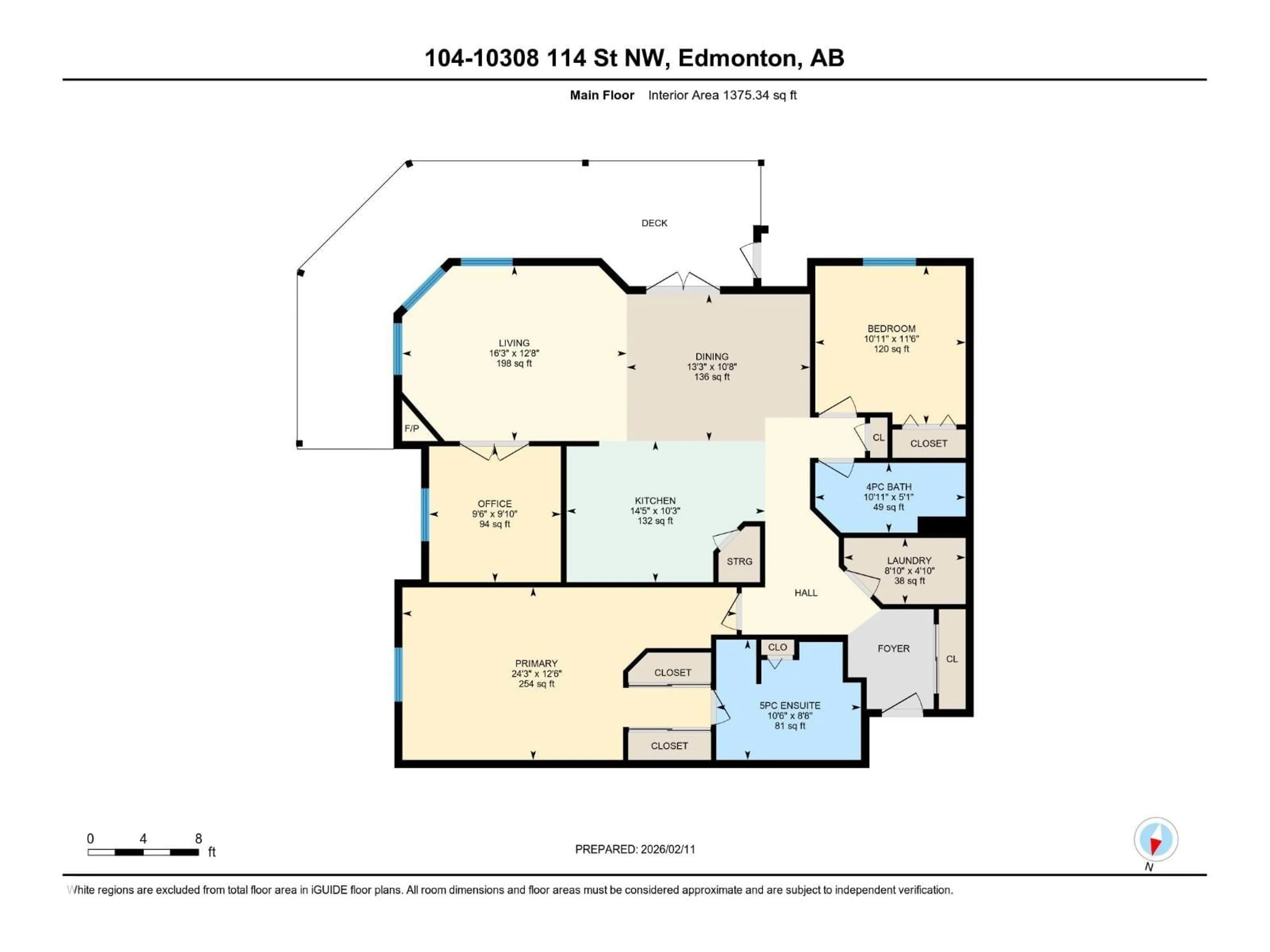 Floor plan for #104 - 10308 114 ST, Edmonton Alberta T5K2X2