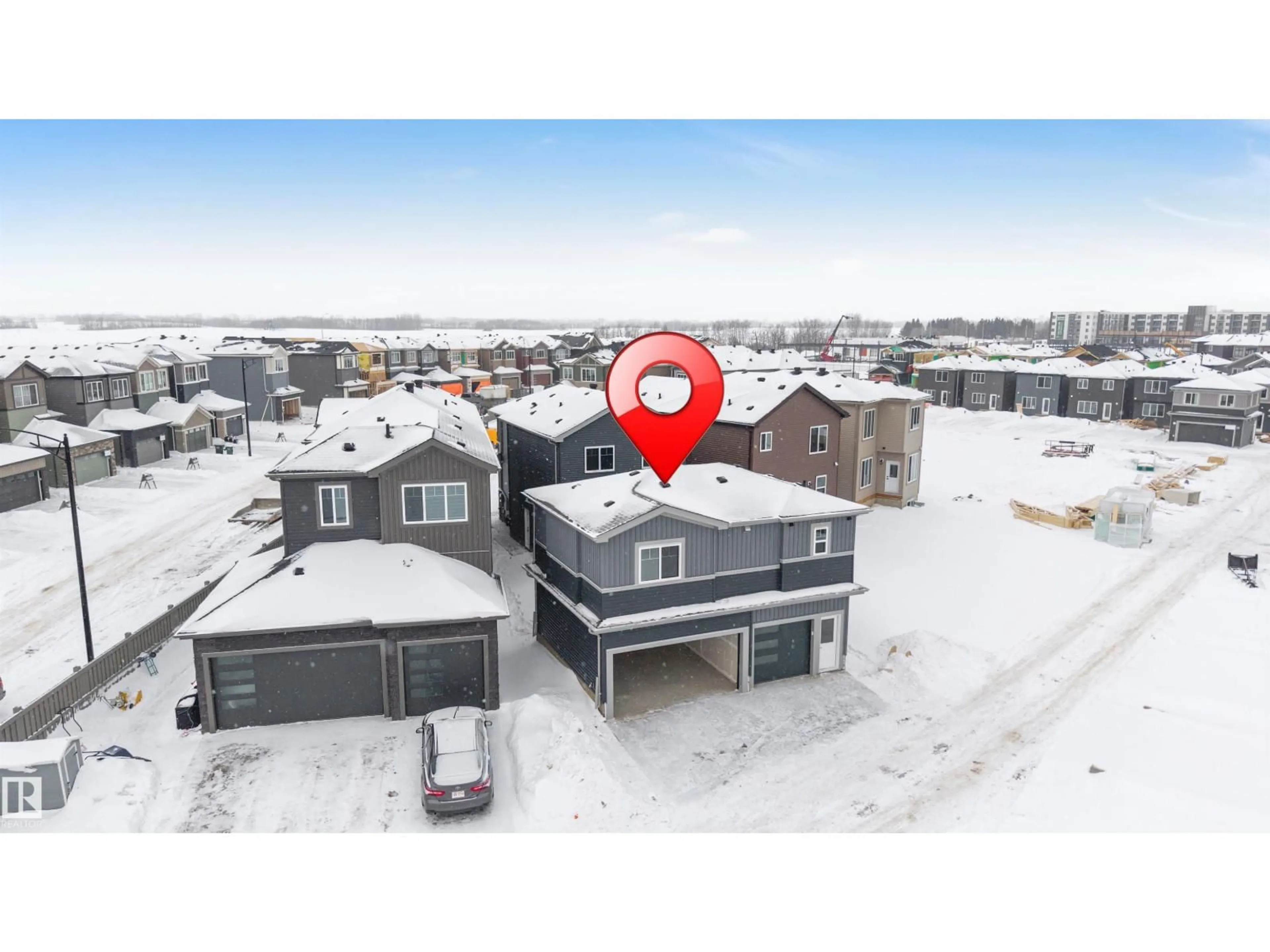A pic from outside/outdoor area/front of a property/back of a property/a pic from drone, street for 4371 37 ST, Beaumont Alberta T4X3A7