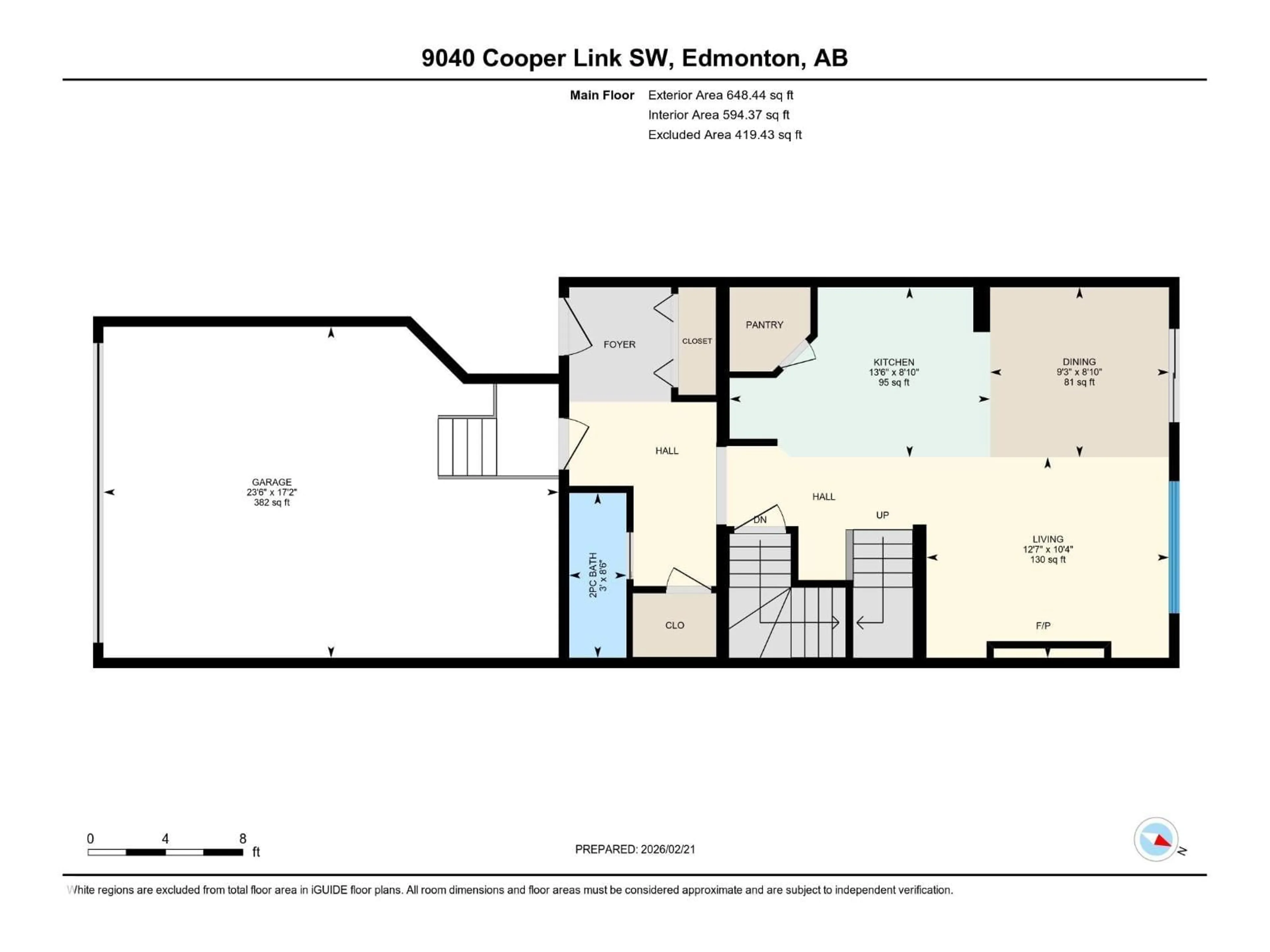 Floor plan for SW - 9040 COOPER LI, Edmonton Alberta T6W4A4