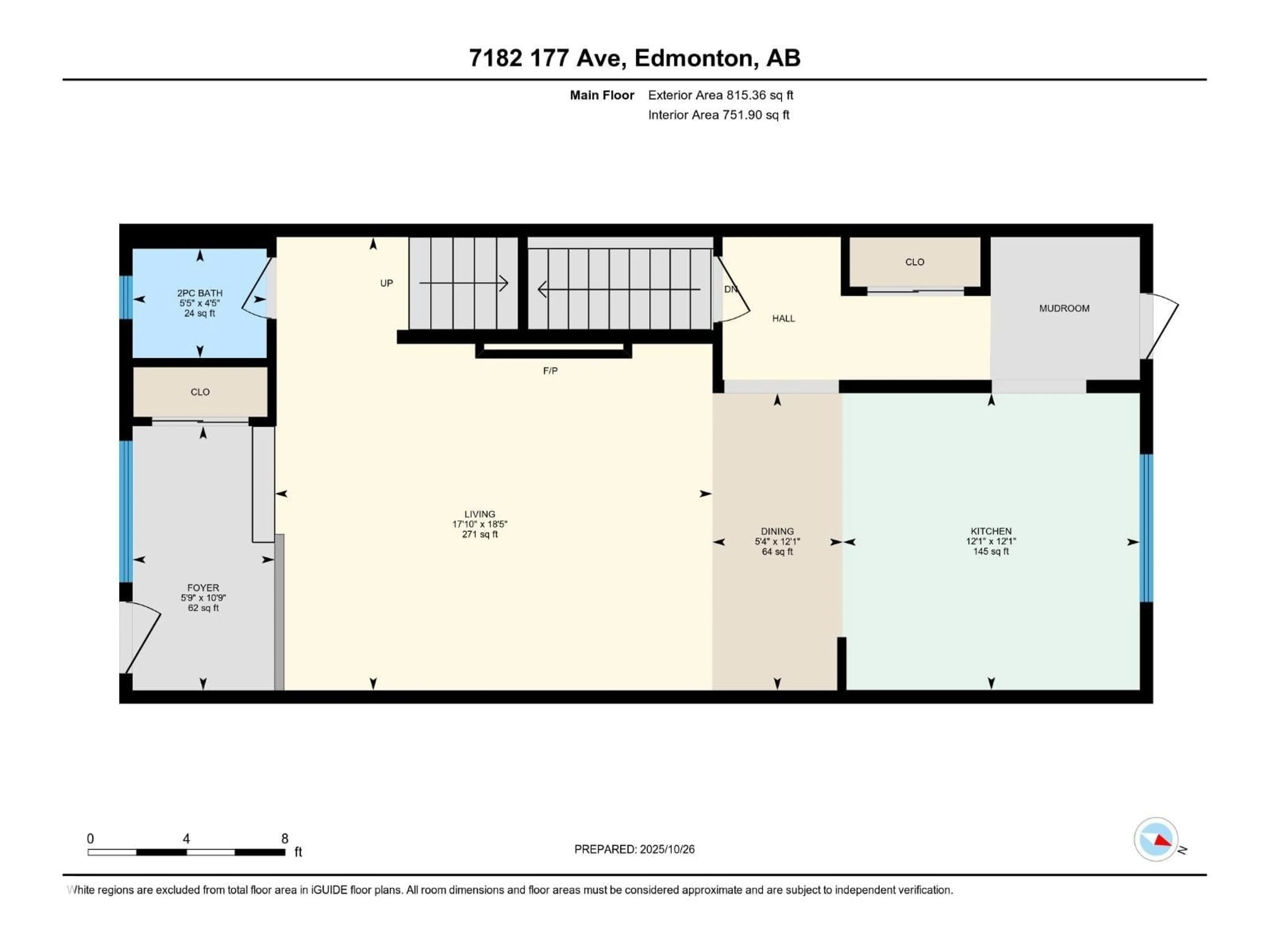 Floor plan for 7182 177A AV, Edmonton Alberta T5Z0T8