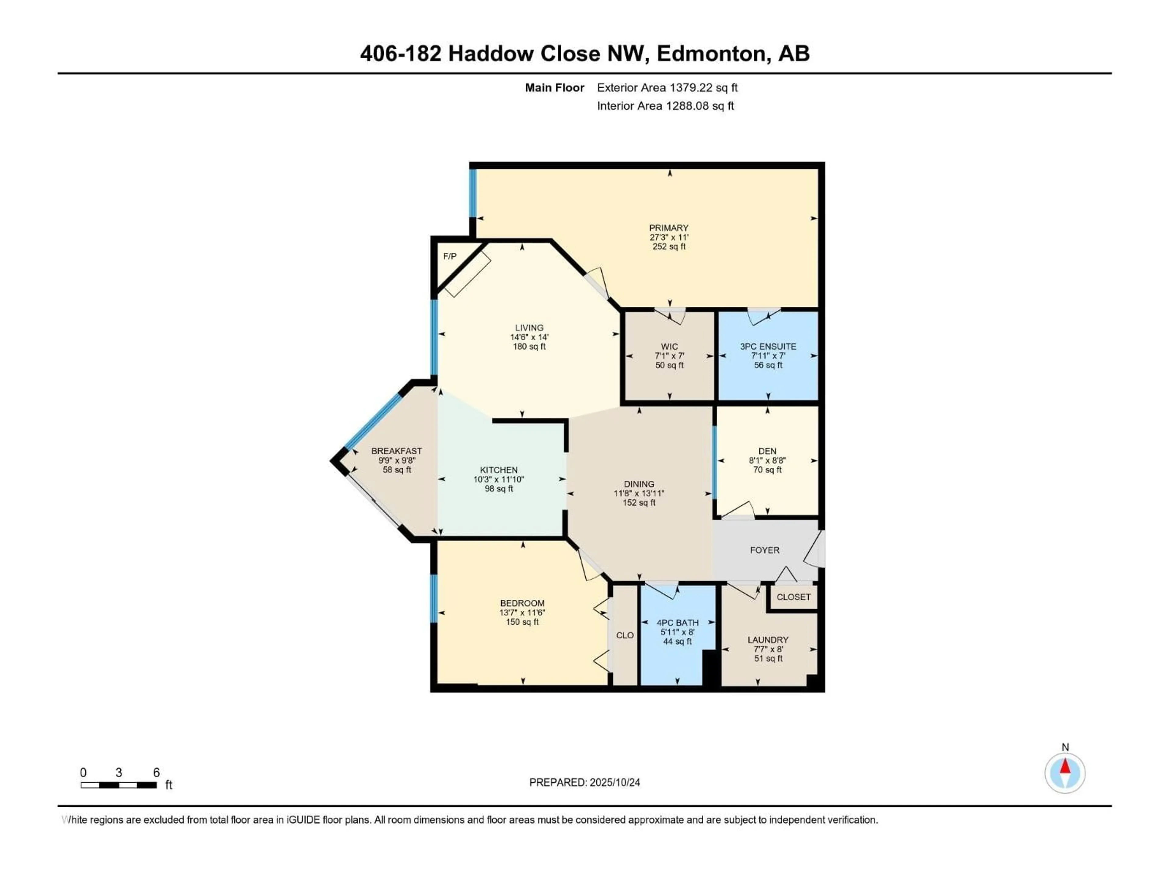 Floor plan for 406 - 182 HADDOW CL, Edmonton Alberta T6R2V1