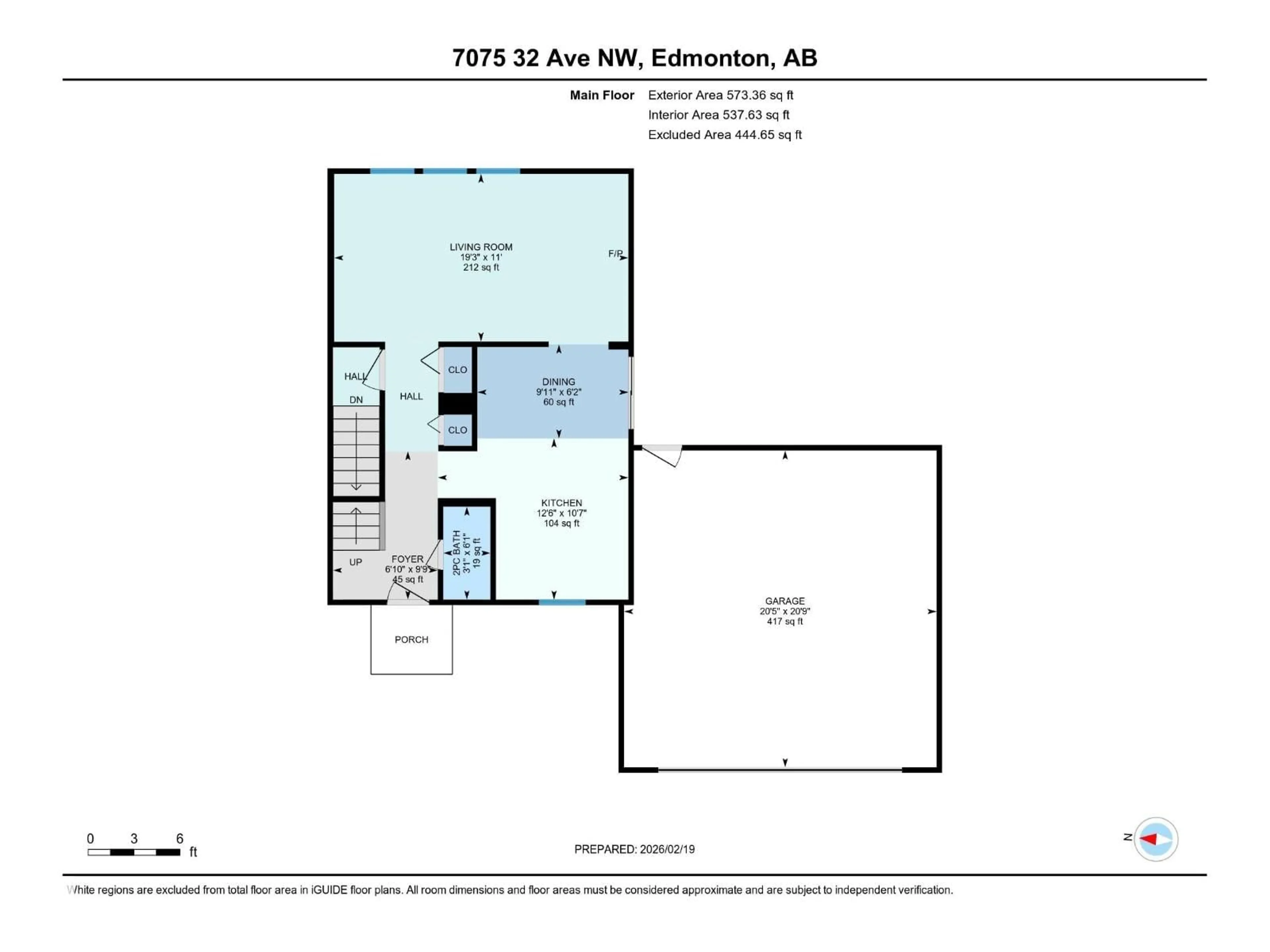 Floor plan for 7075 32 AV, Edmonton Alberta T6K2K9