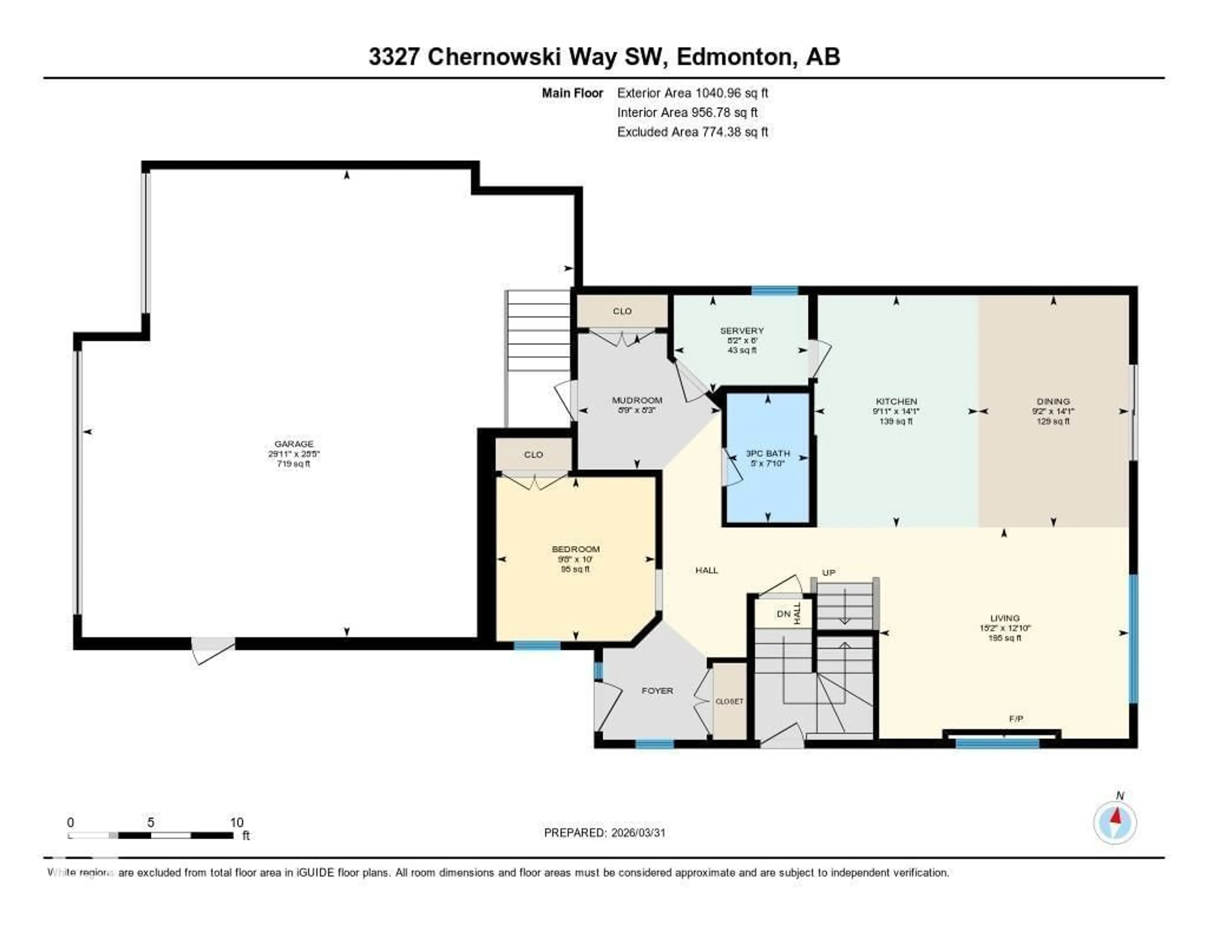 Floor plan for 3327 CHERNOWSI WAY, Edmonton Alberta T6W5H2