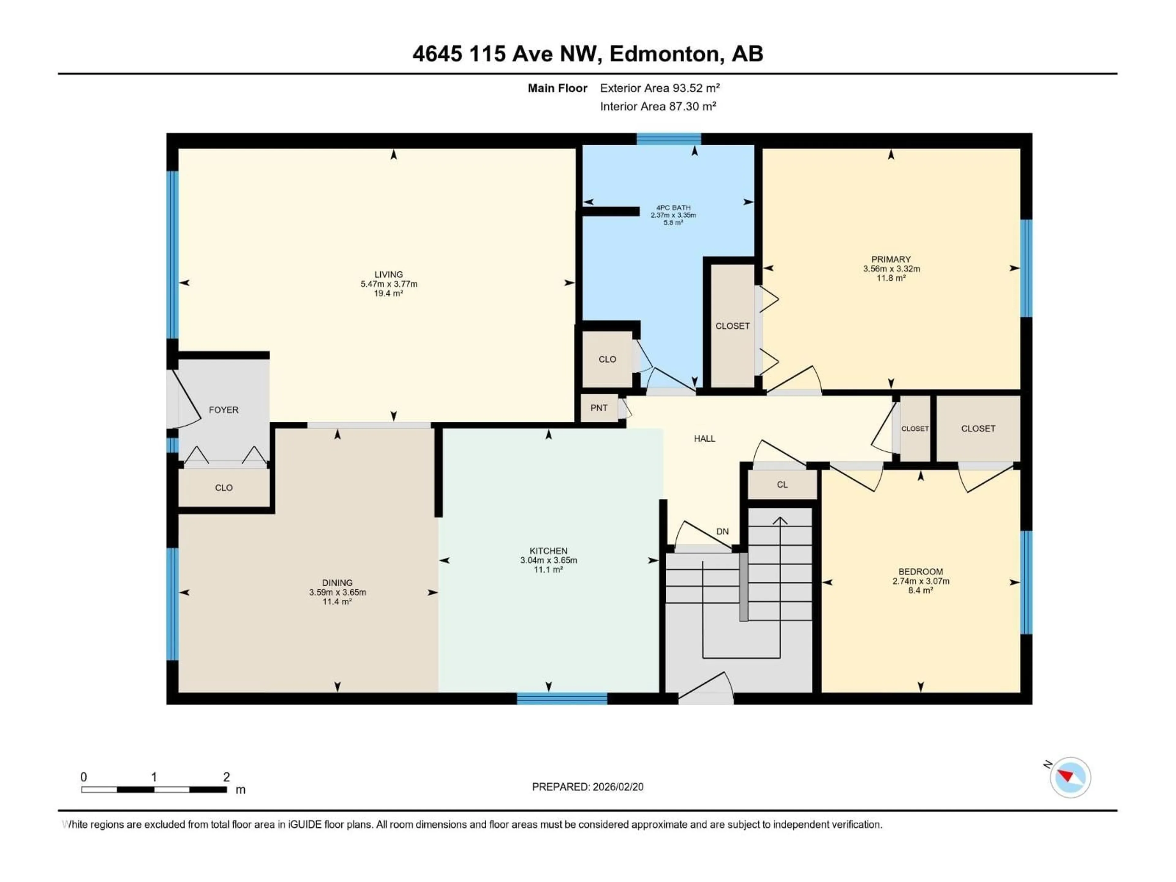Floor plan for 4645 115 AV, Edmonton Alberta T5W0W1