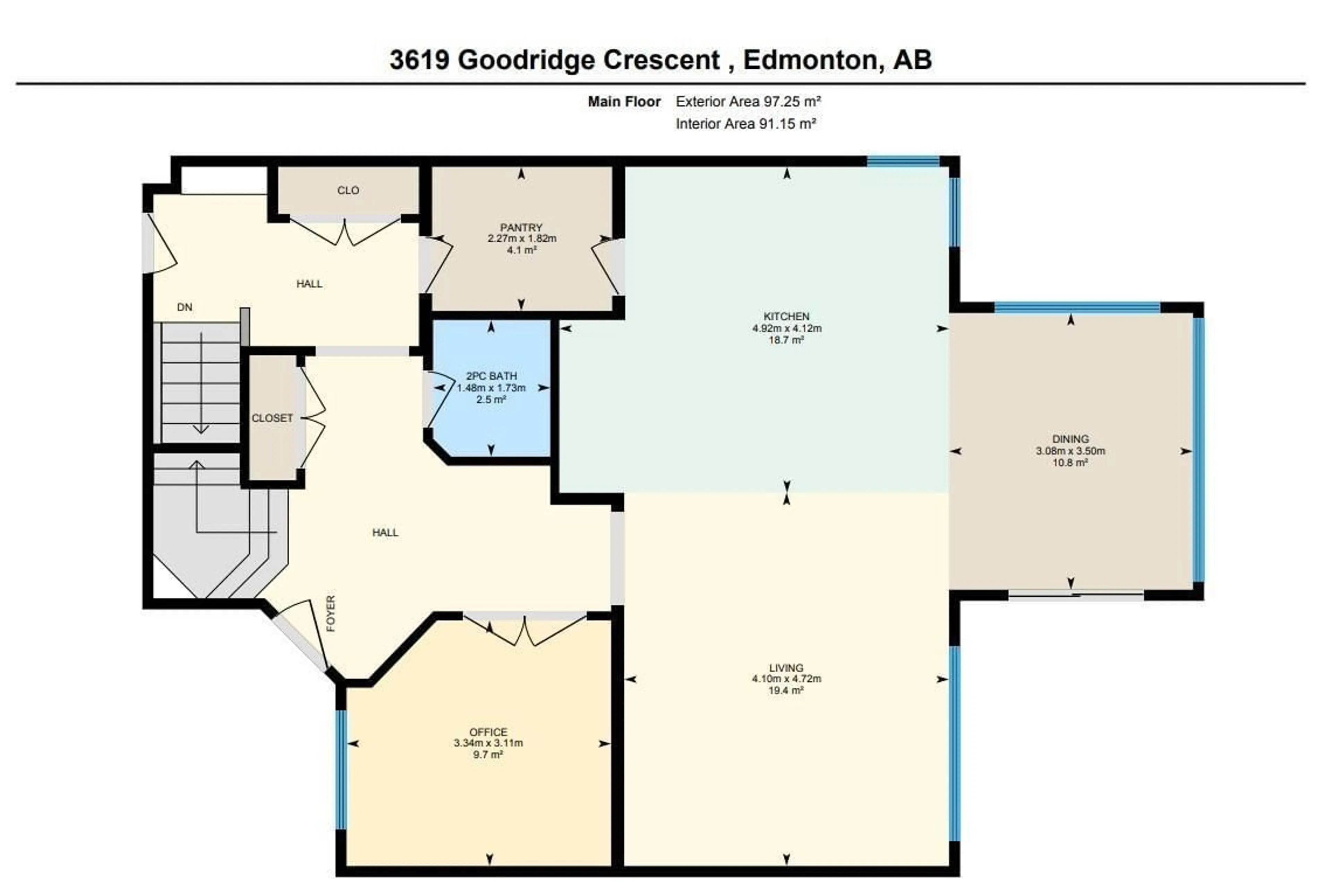 Floor plan for 3619 GOODRIDGE CR, Edmonton Alberta T5T6L3