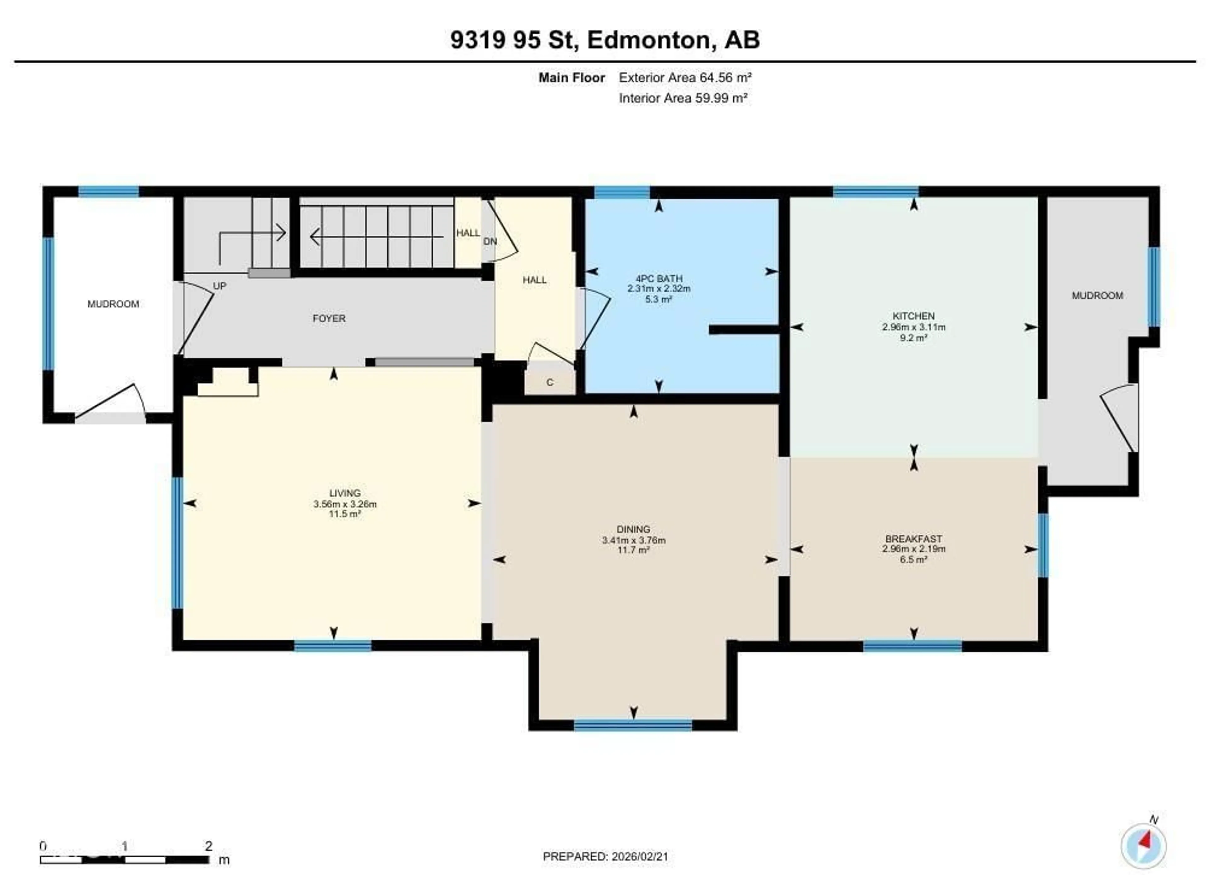 Floor plan for 9319 95 ST, Edmonton Alberta T6C3X1