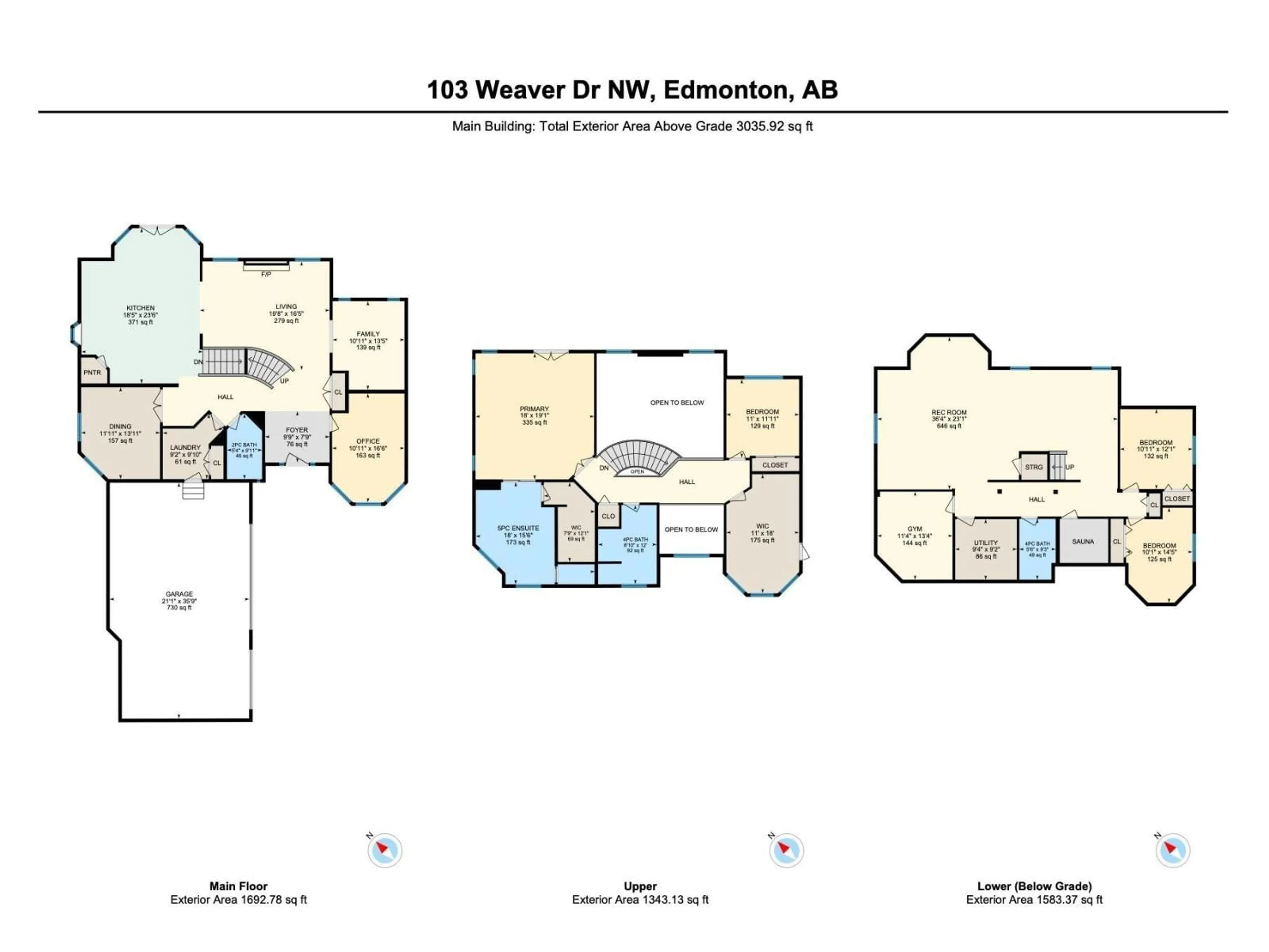 Floor plan for 103 WEAVER DR, Edmonton Alberta T6M2J3