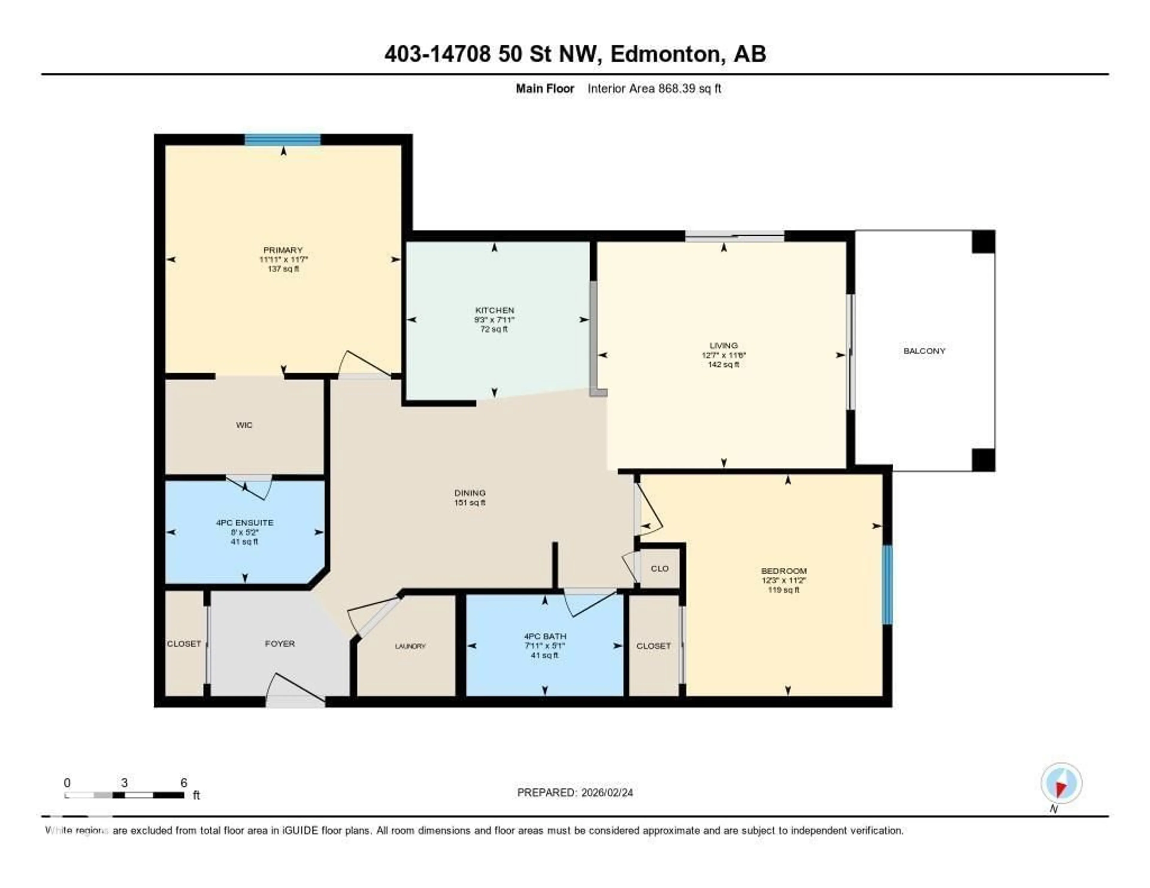 Floor plan for #403 - 14708 50 ST, Edmonton Alberta T5A5G9