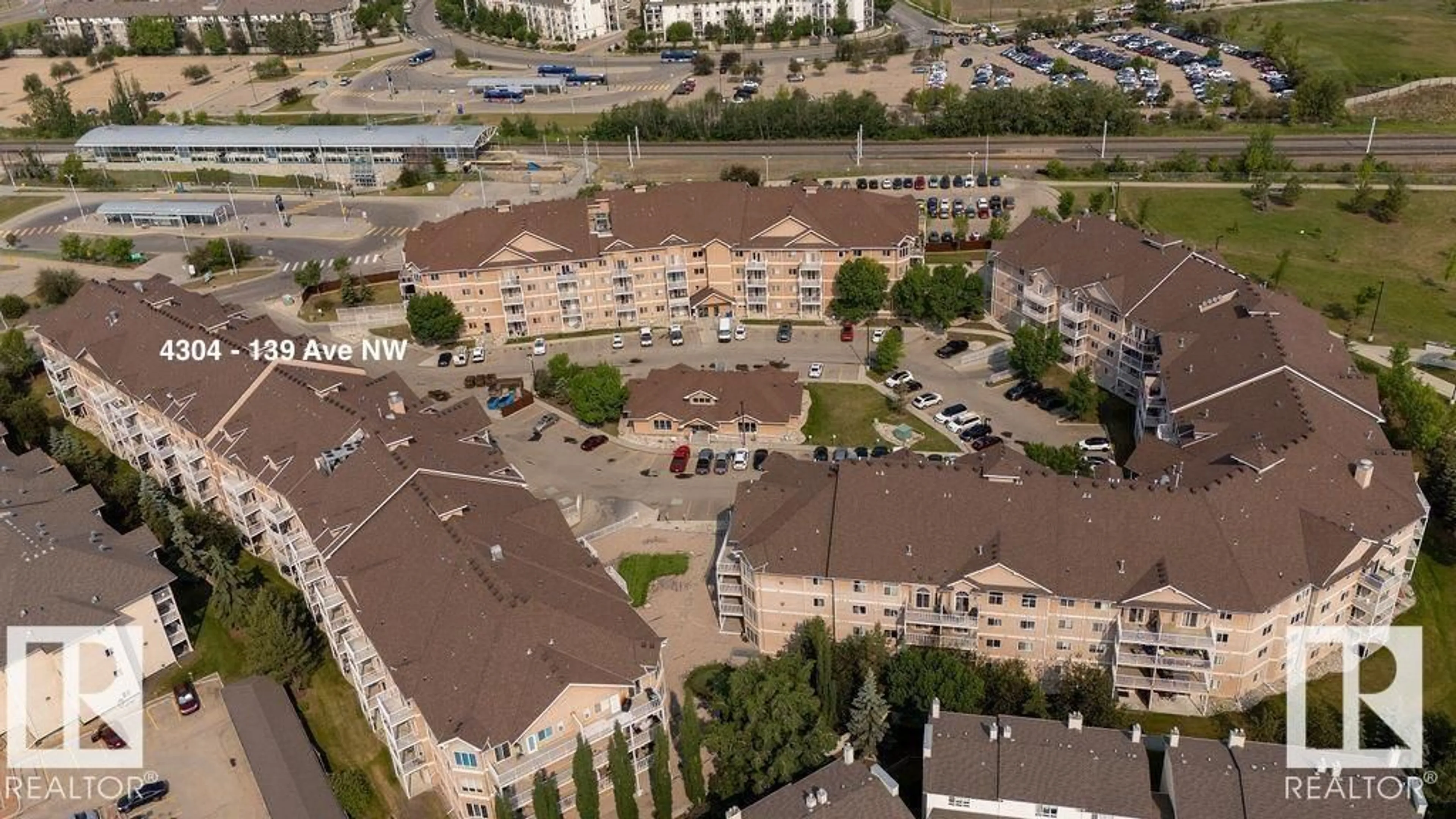 A pic from outside/outdoor area/front of a property/back of a property/a pic from drone, city buildings view from balcony for #303 - 4304 139 AV, Edmonton Alberta T5Y0H6