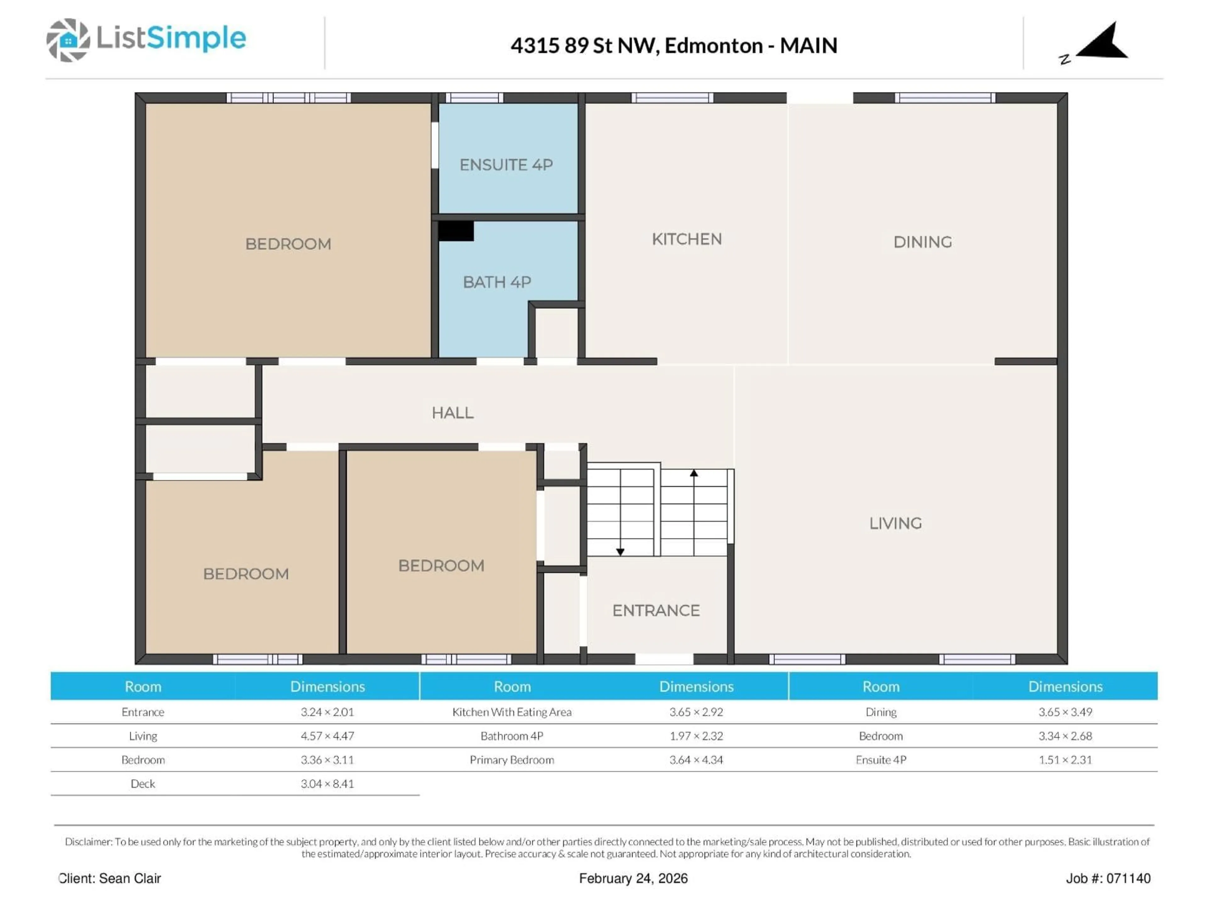 Floor plan for 4315 89 ST, Edmonton Alberta T6K1A6