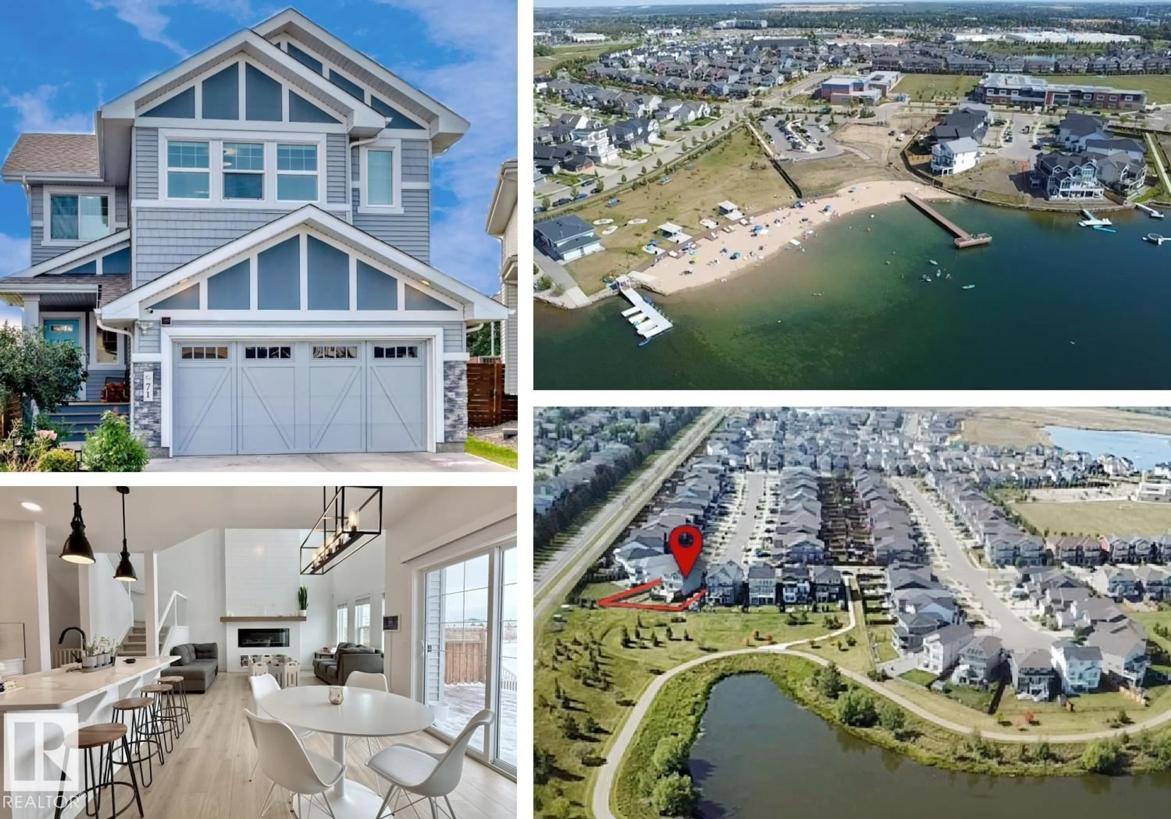 A pic from outside/outdoor area/front of a property/back of a property/a pic from drone, water/lake/river/ocean view for 71 JAMISON CR, St. Albert Alberta T8N7V3