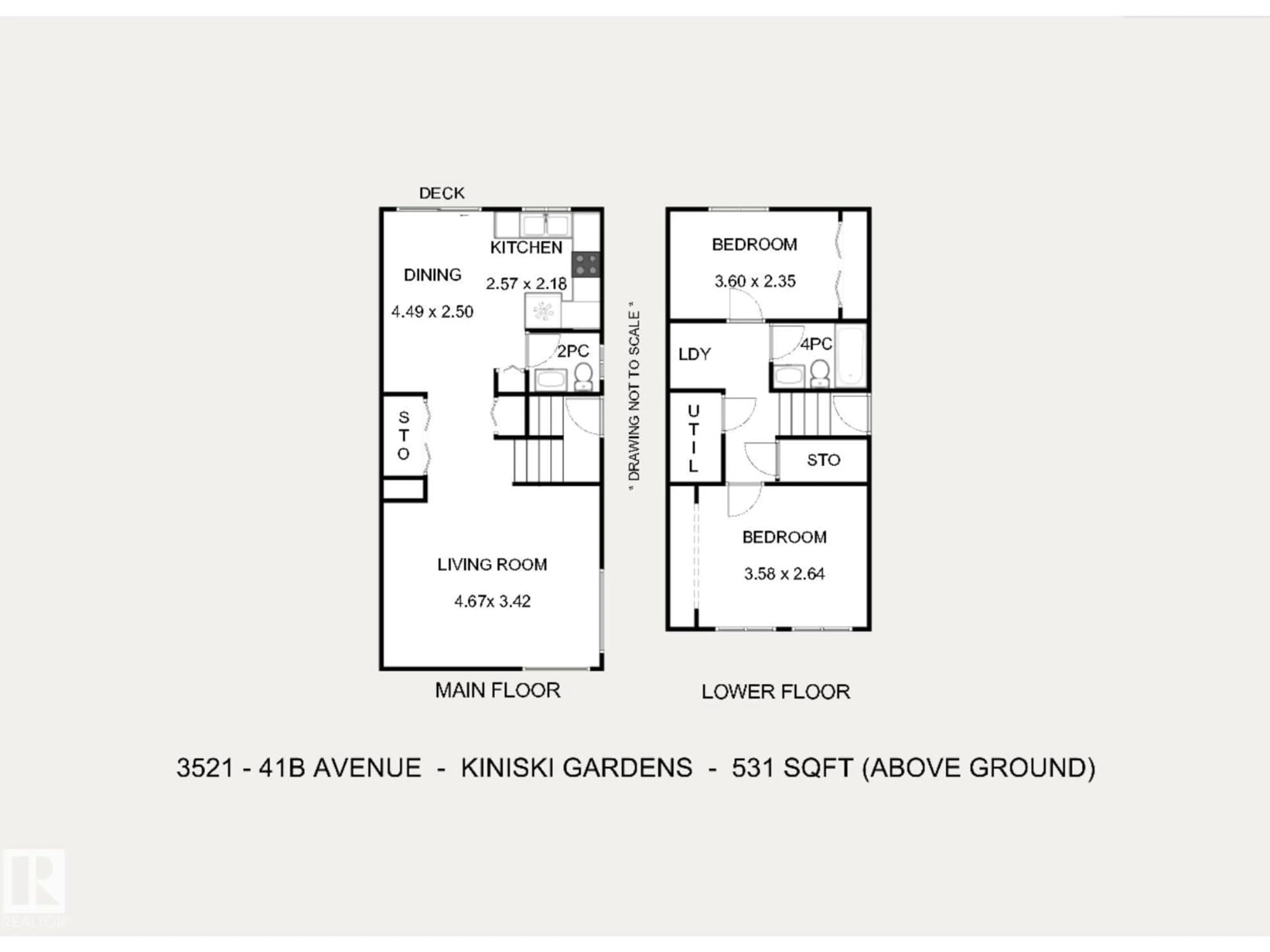 Floor plan for NW - 3521 41B AV, Edmonton Alberta T6L5E6