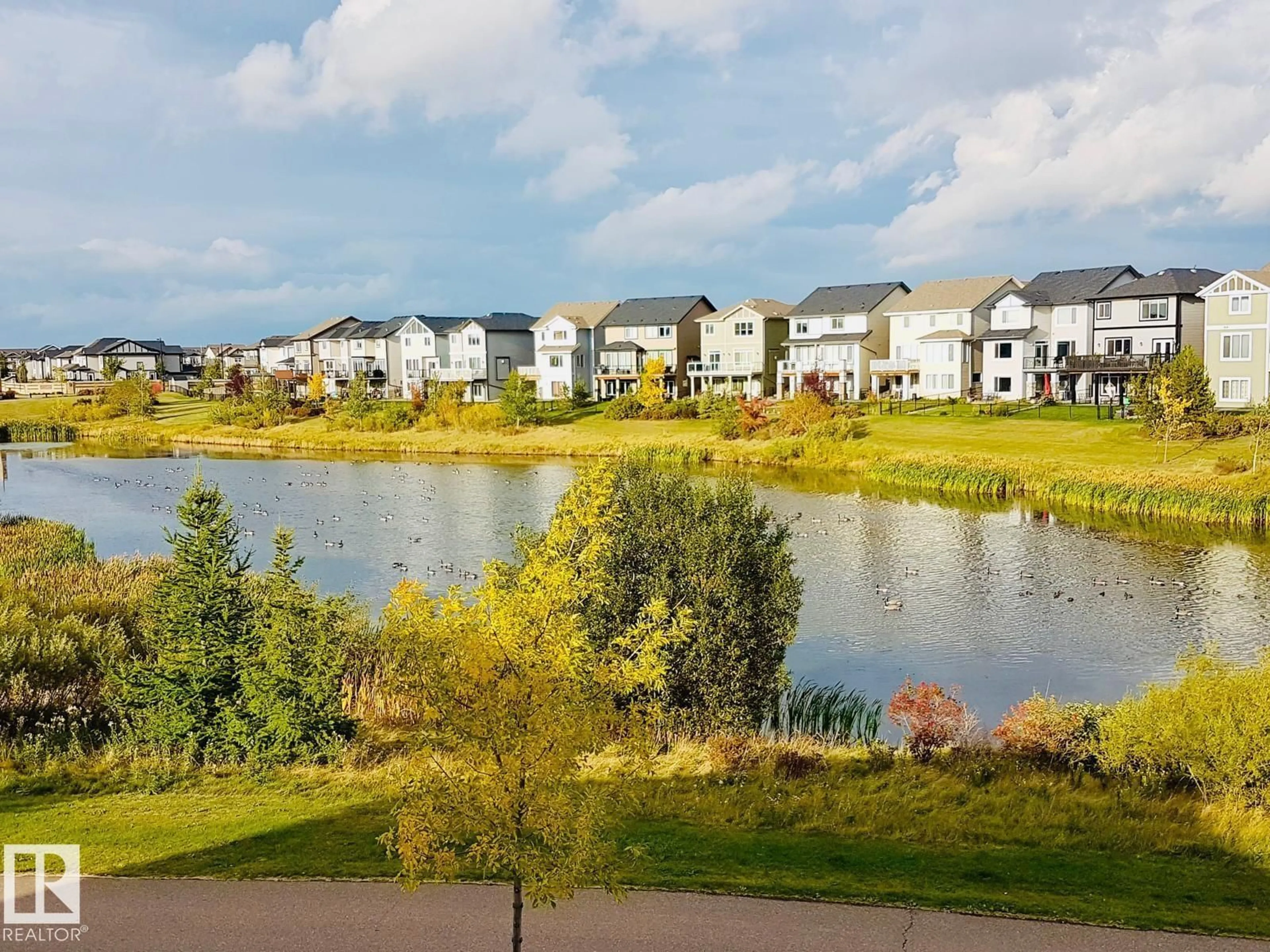 A pic from outside/outdoor area/front of a property/back of a property/a pic from drone, water/lake/river/ocean view for 5441 ALLBRIGHT SQUARE, Edmonton Alberta T6W3H7