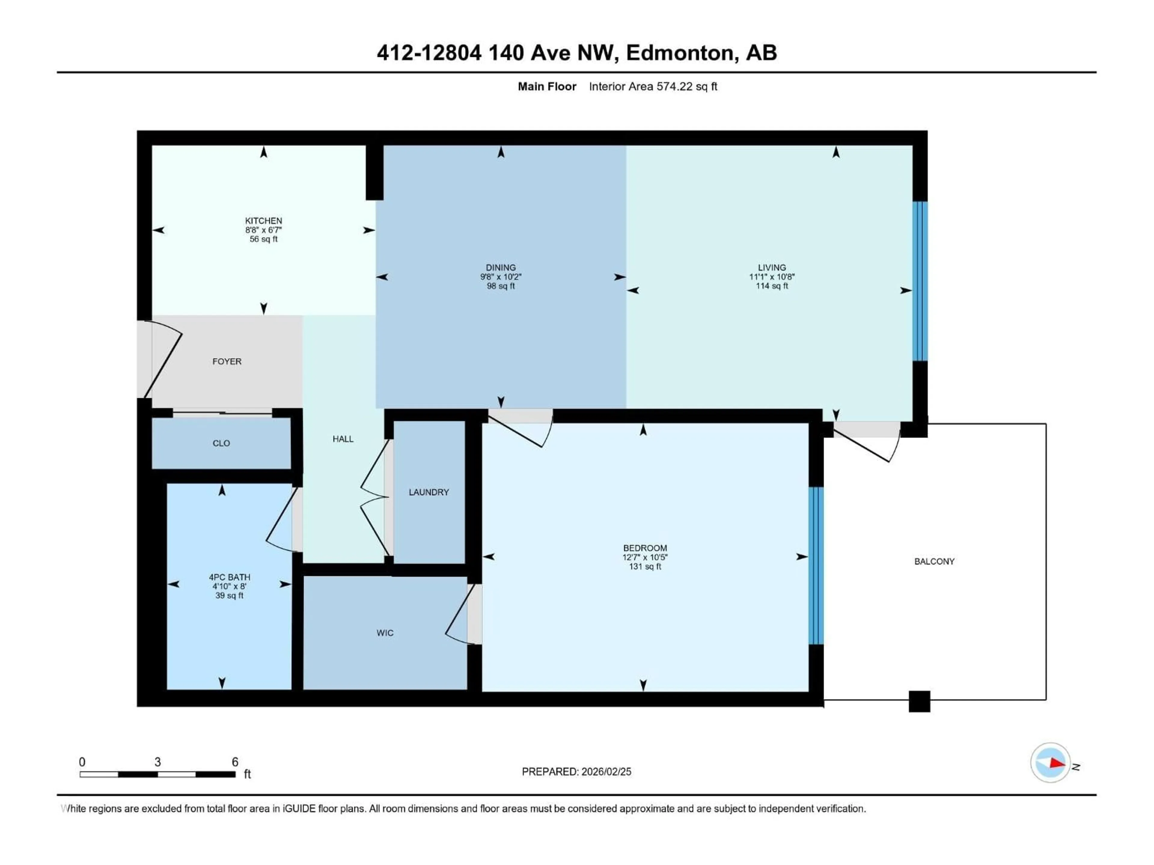 Floor plan for #412 - 12804 140 AV, Edmonton Alberta T6V0M3