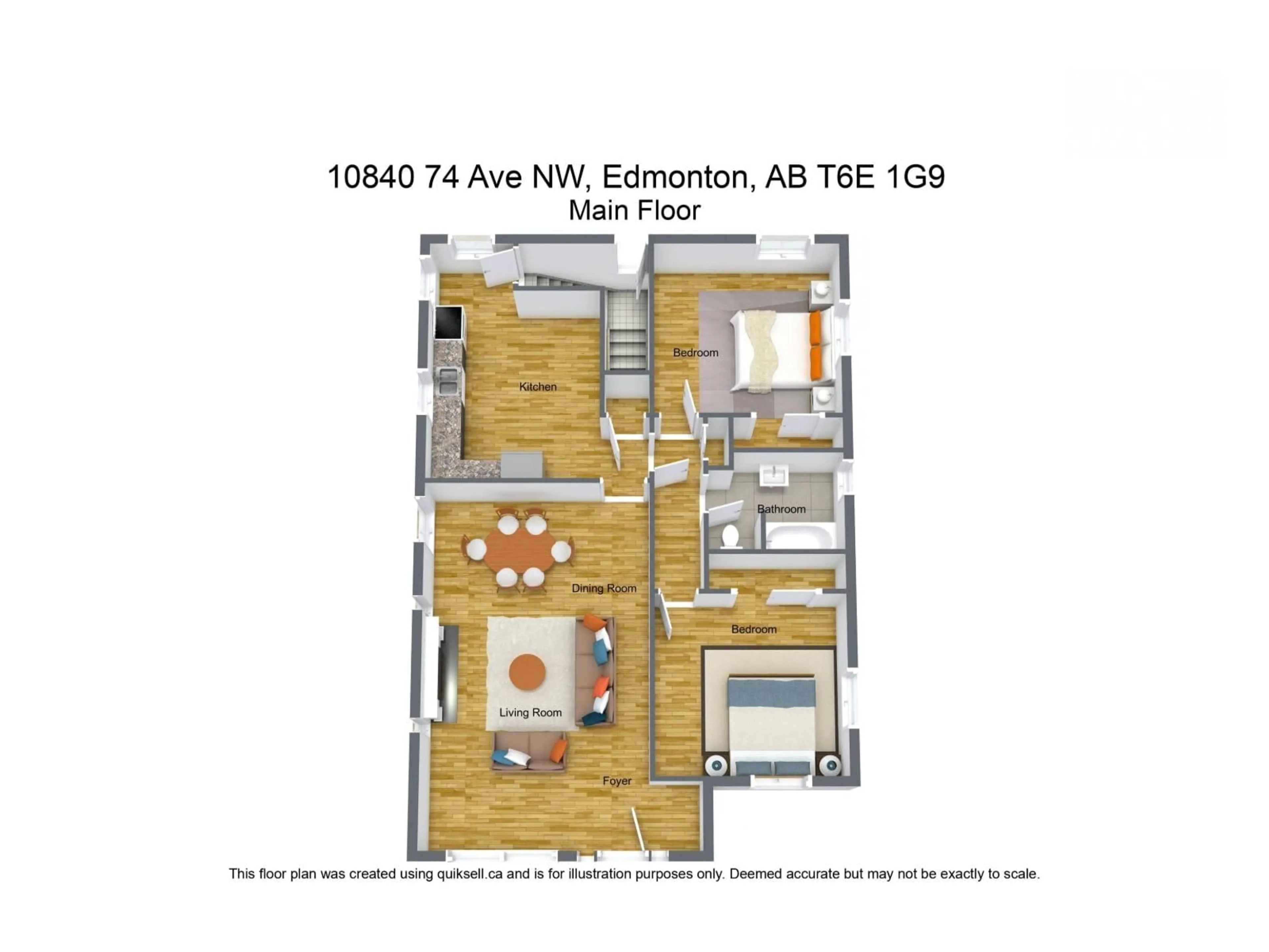 Floor plan for 10840 74 AV, Edmonton Alberta T6E1G9