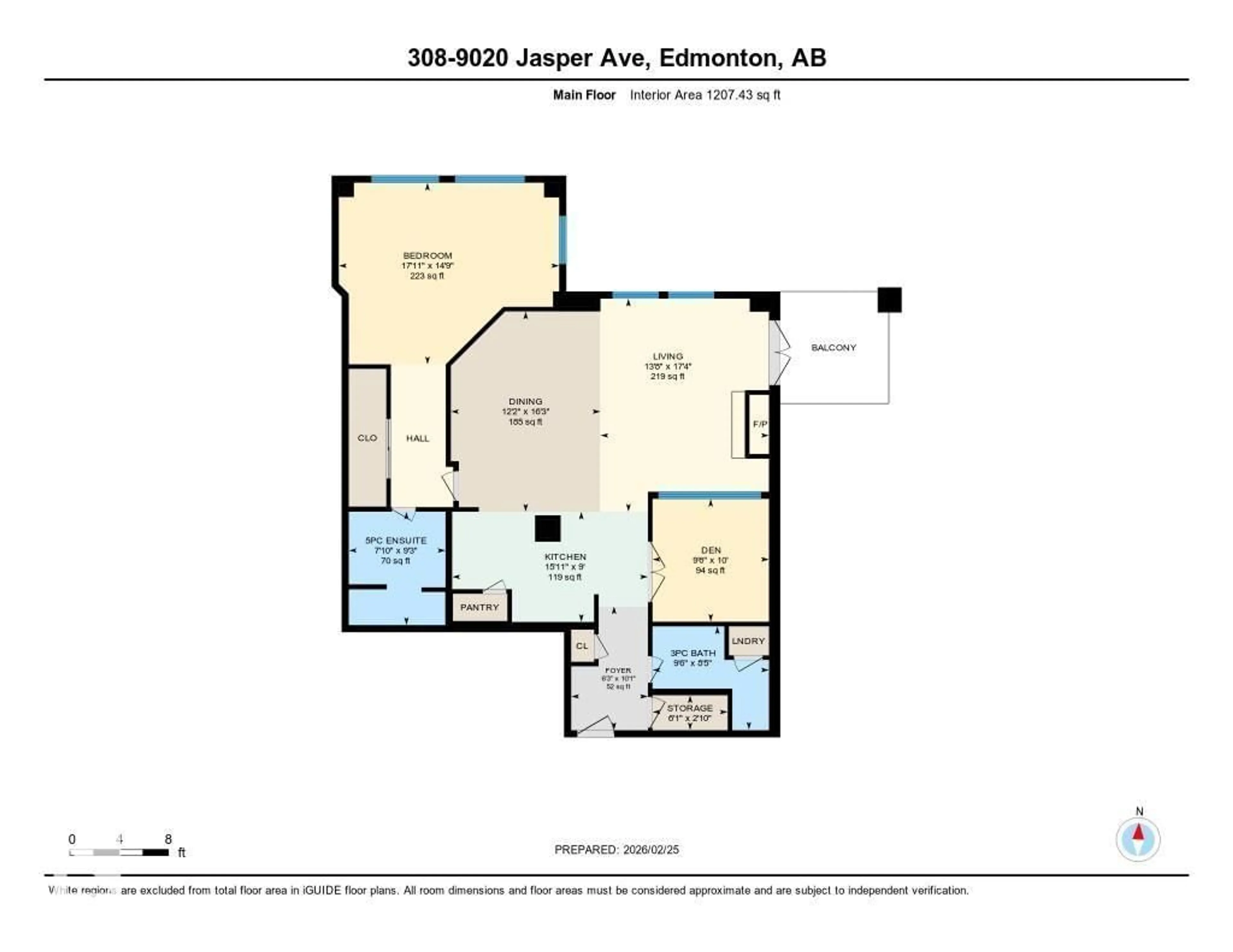 Floor plan for #308 - 9020 JASPER AV, Edmonton Alberta T5H3S8