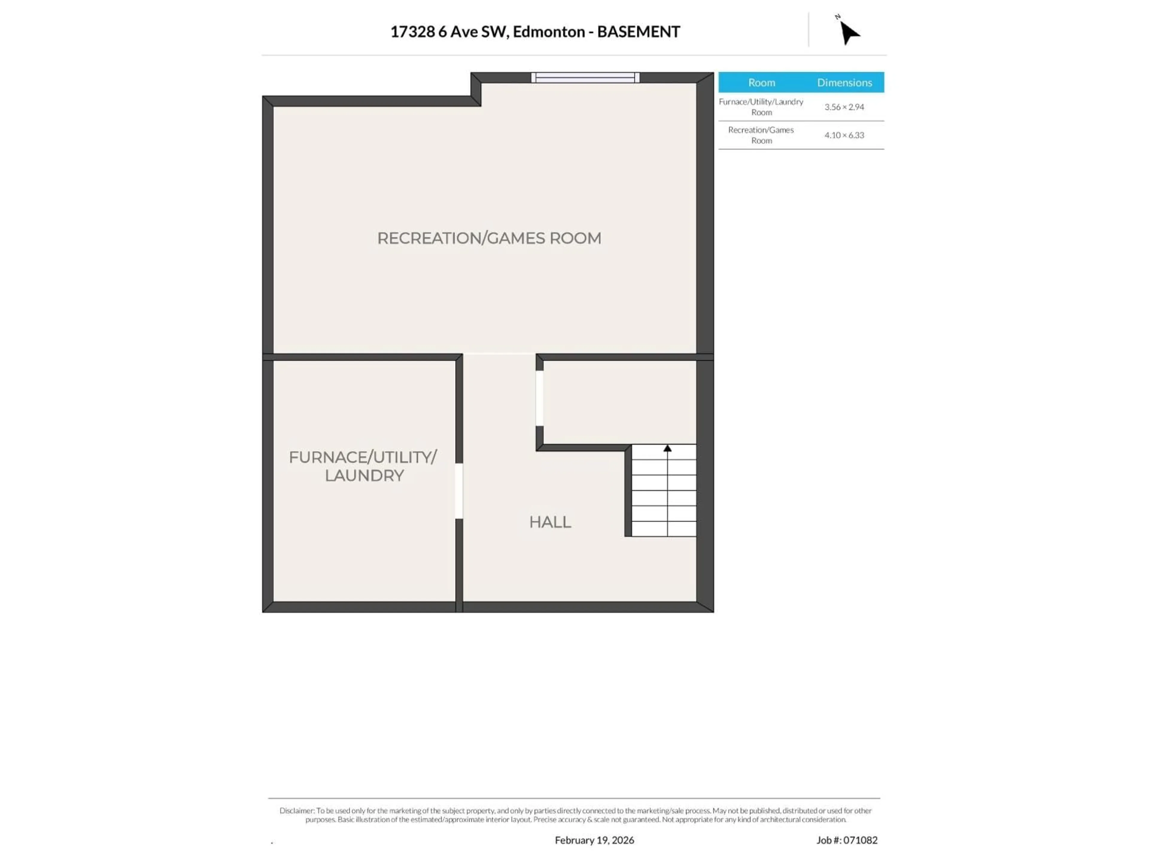 Floor plan for SW - 17328 6 AV, Edmonton Alberta T6W2A7