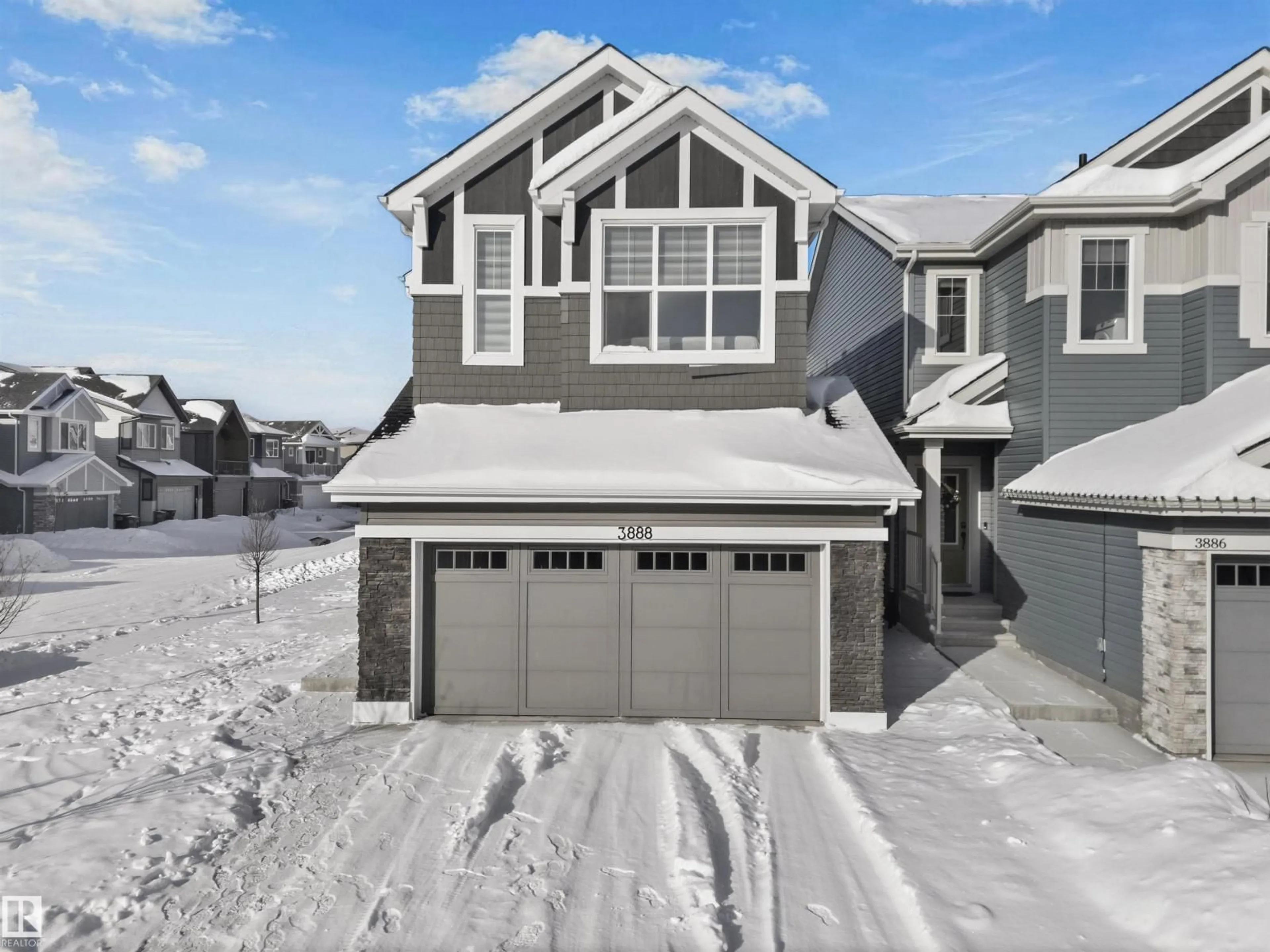 A pic from outside/outdoor area/front of a property/back of a property/a pic from drone, street for 3888 CHRUSTAWKA PL, Edmonton Alberta T6W5B2