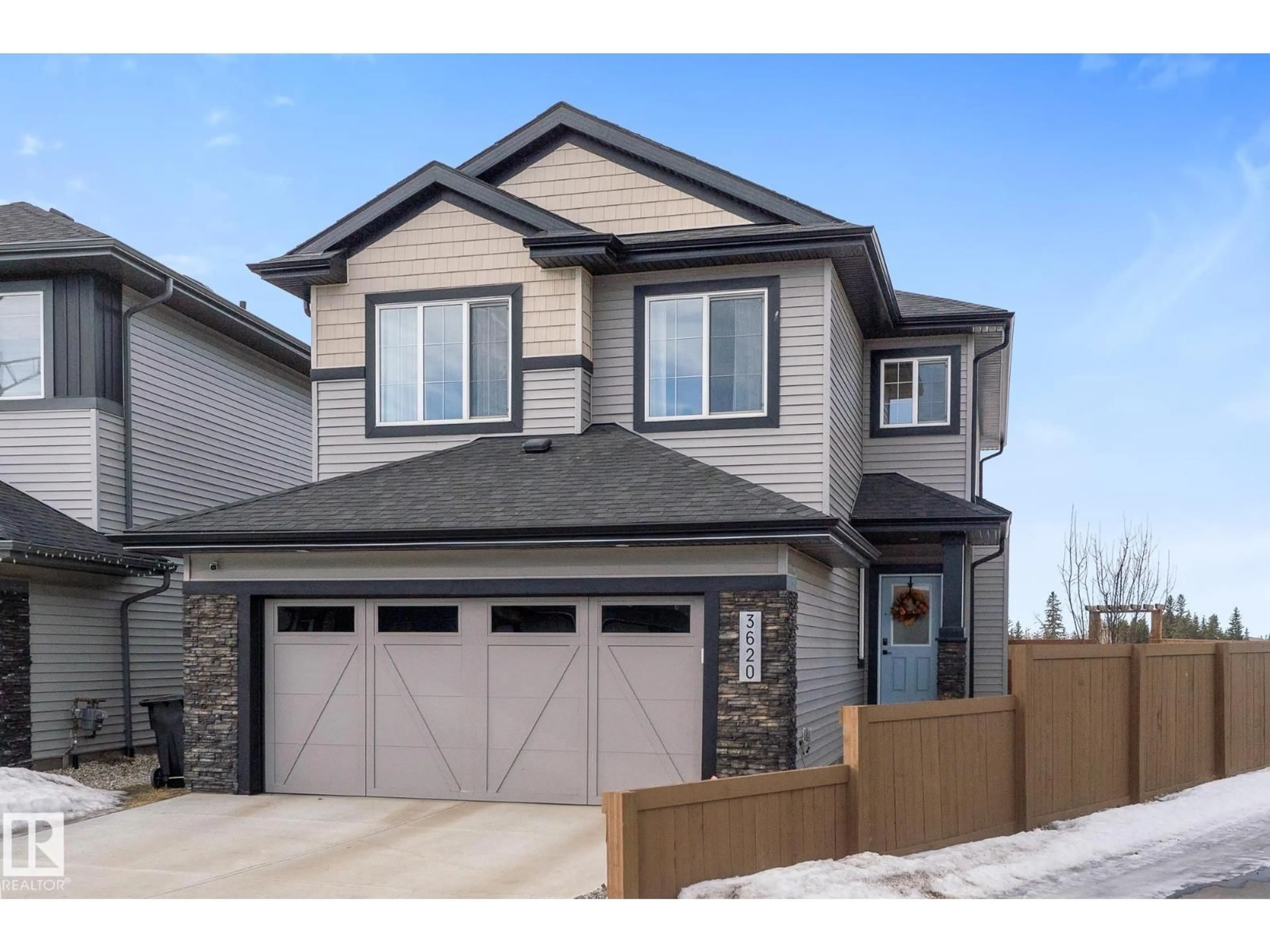 Home with vinyl exterior material, street for 3620 CHECKNITA COVE CV, Edmonton Alberta T6W4W7