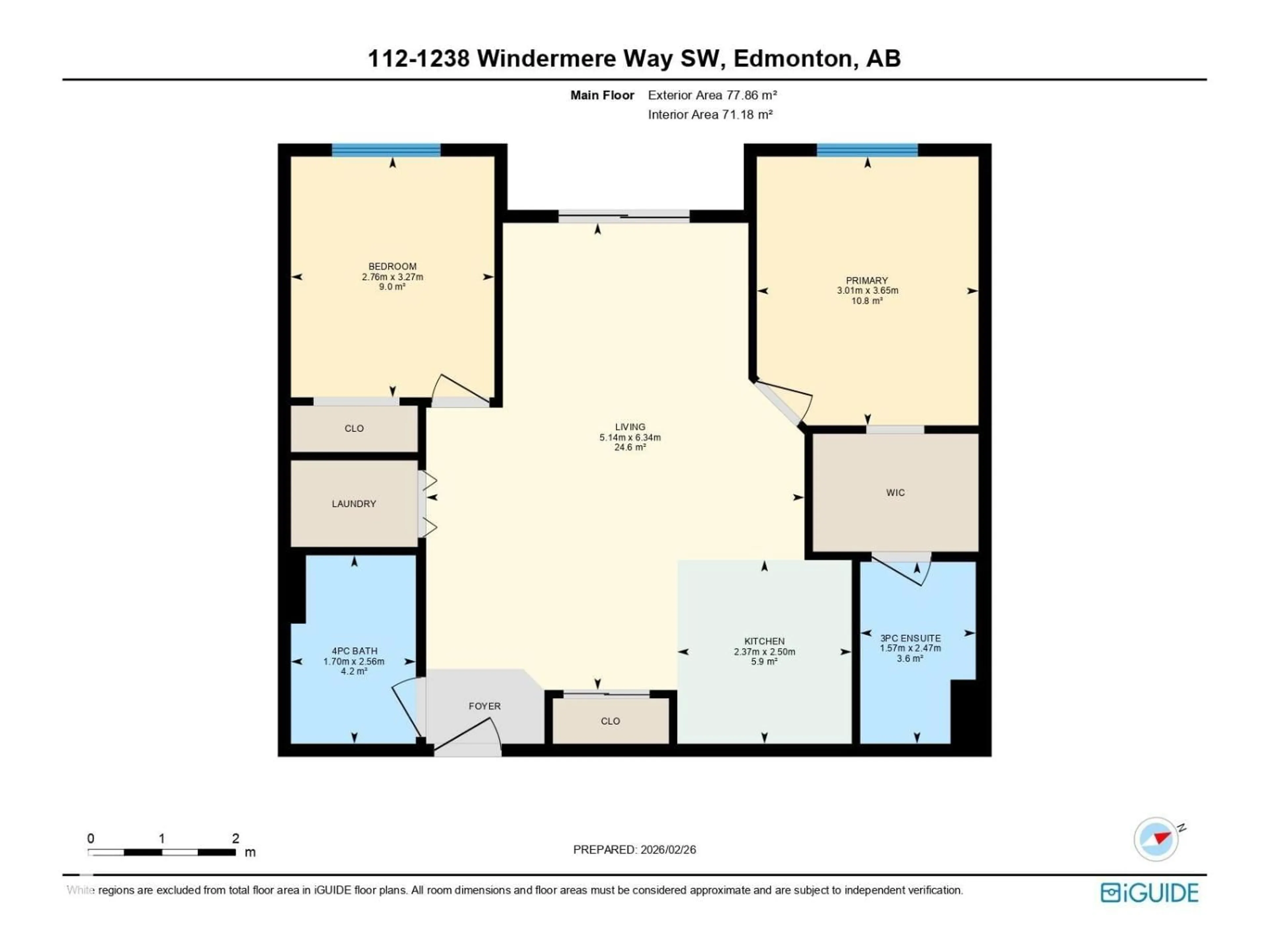 Floor plan for #112 - 1238 WINDERMERE WY, Edmonton Alberta T6W2J3