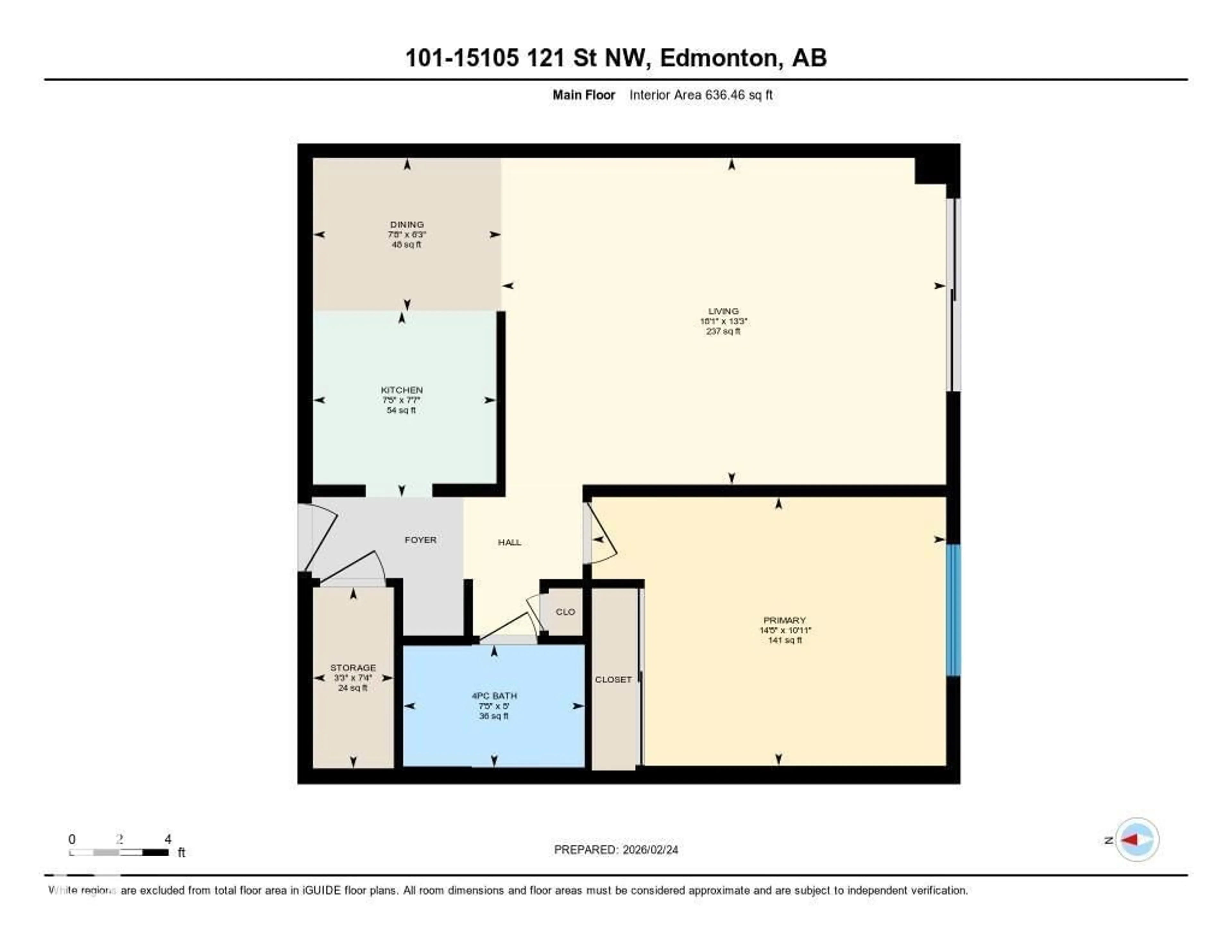 Floor plan for #101 - 15105 121 ST, Edmonton Alberta T5X2G3