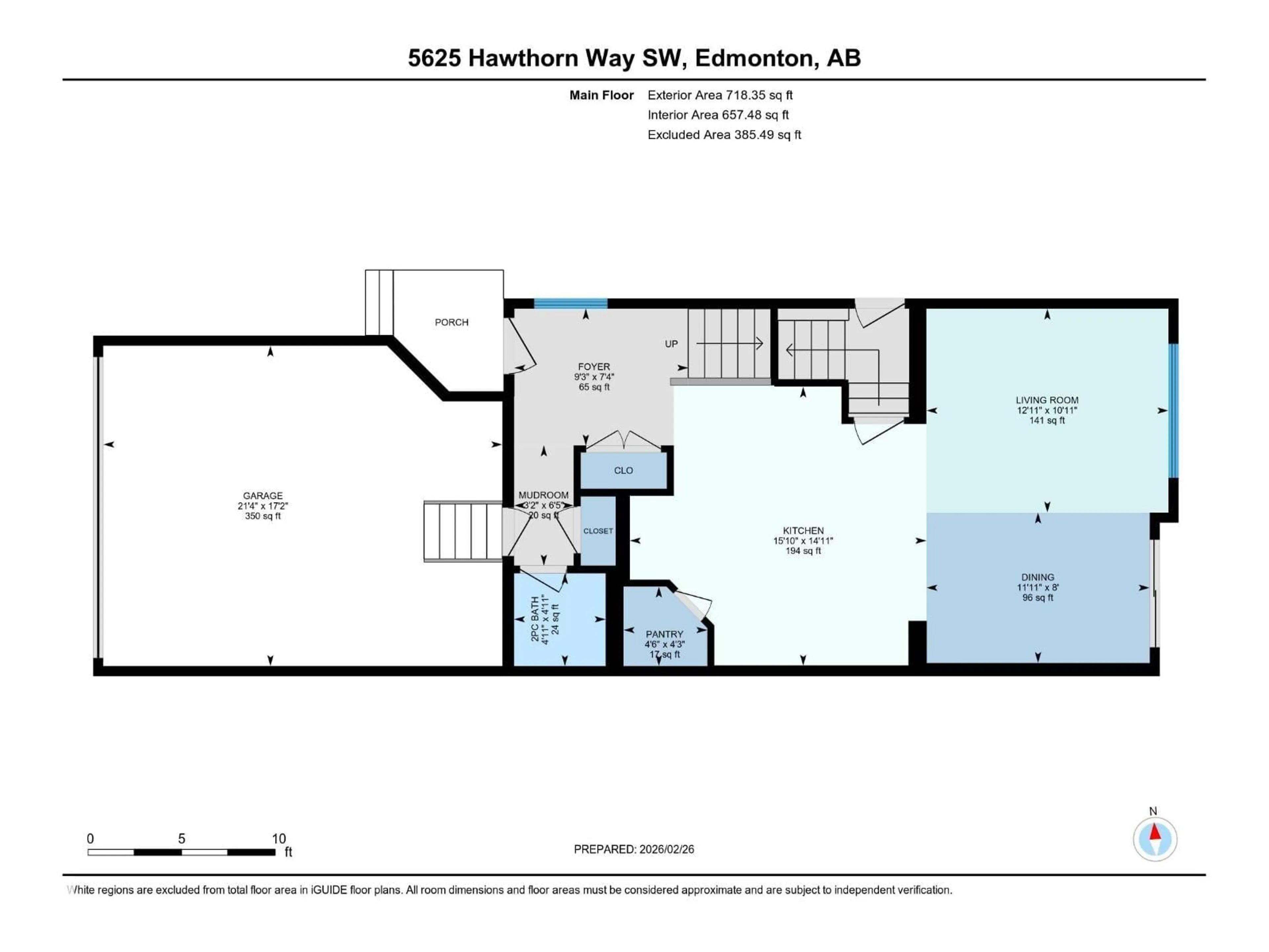 Floor plan for 5625 HAWTHORN WY, Edmonton Alberta T6X3K7