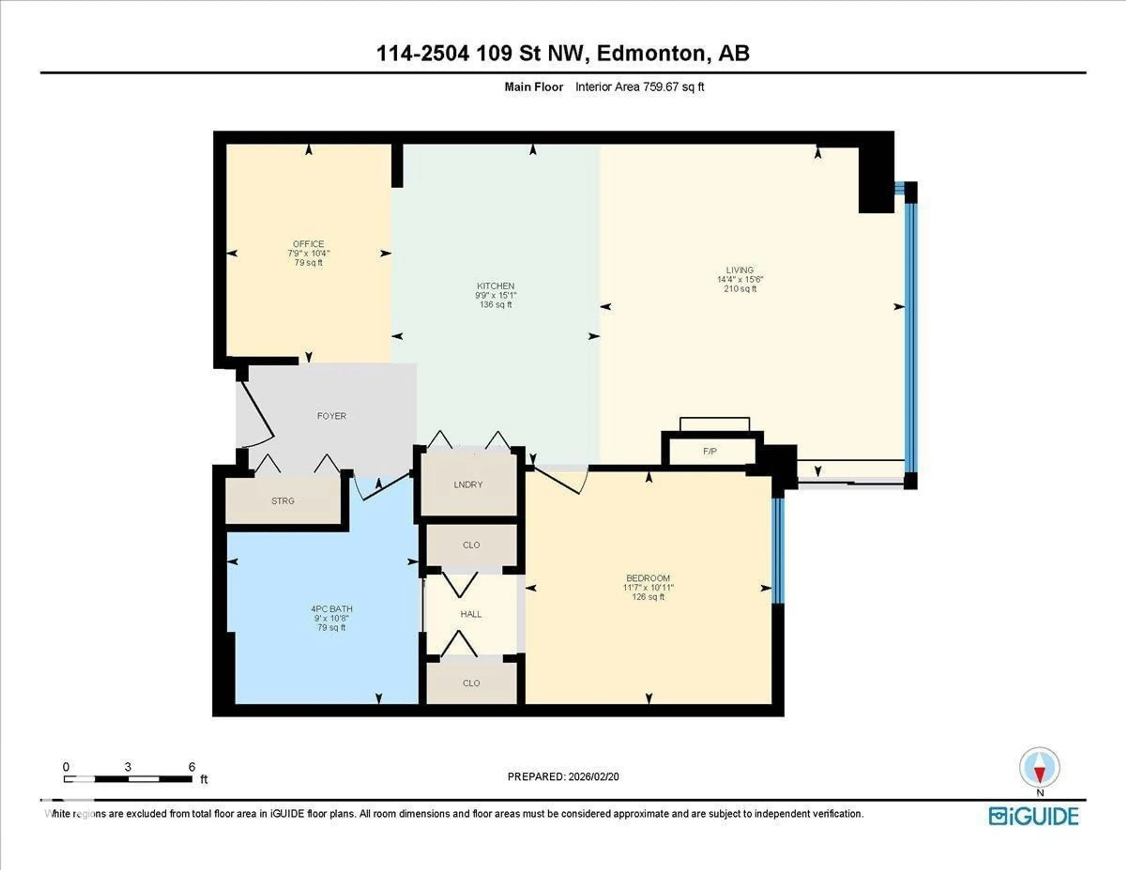 Floor plan for #114 - 2504 109 ST, Edmonton Alberta T6J2H3