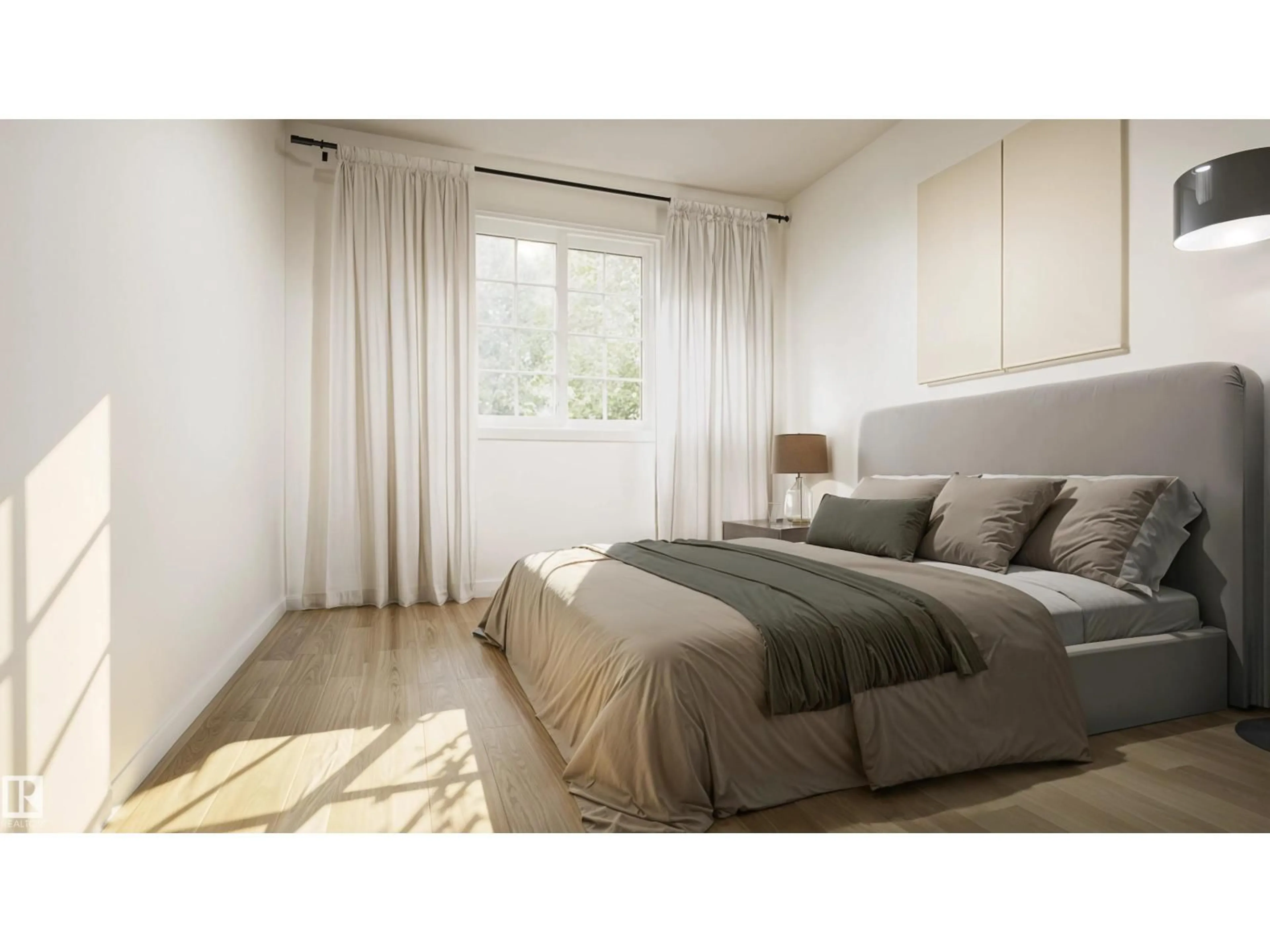 Bedroom with bed, unknown for #38 - 17319 5 ST NE, Edmonton Alberta T5Y4G2