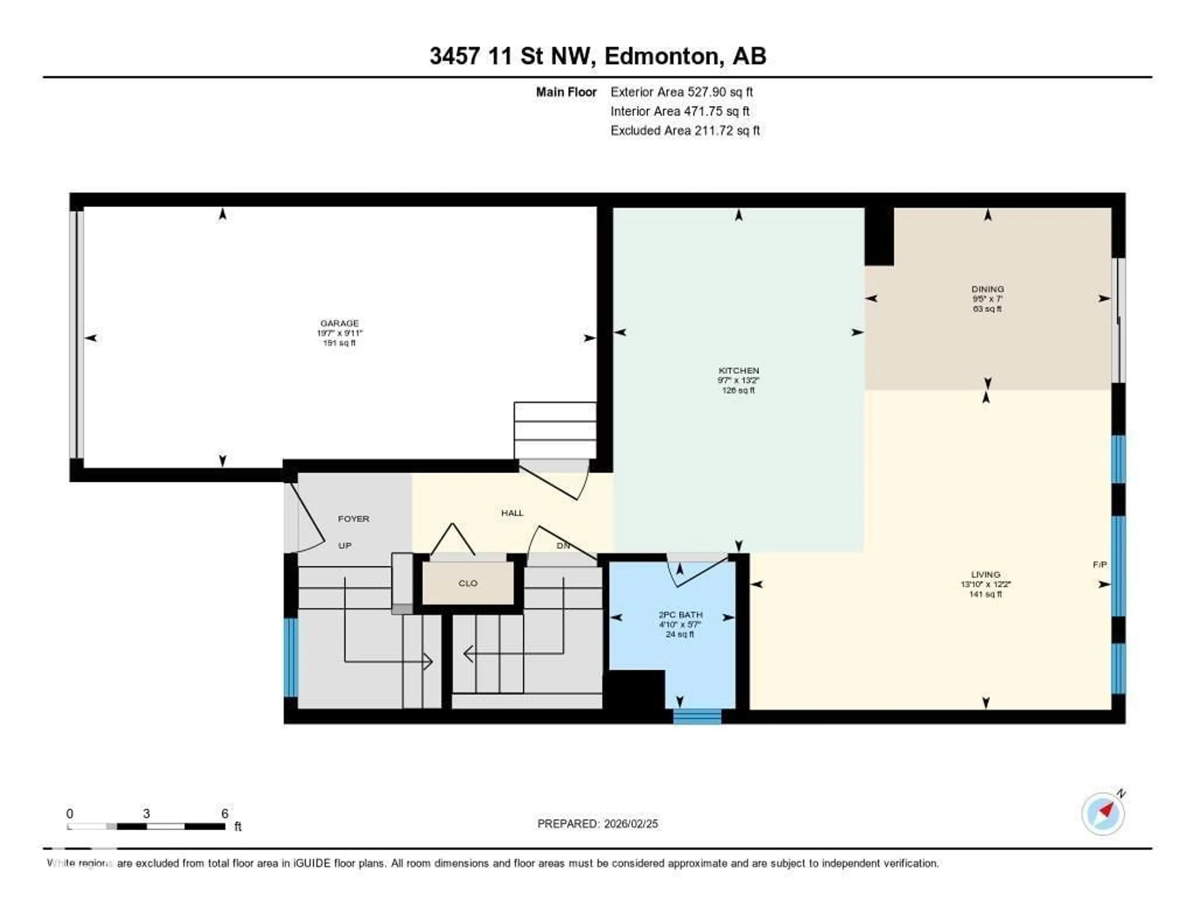 Floor plan for 3457 11 ST, Edmonton Alberta T6T0J8