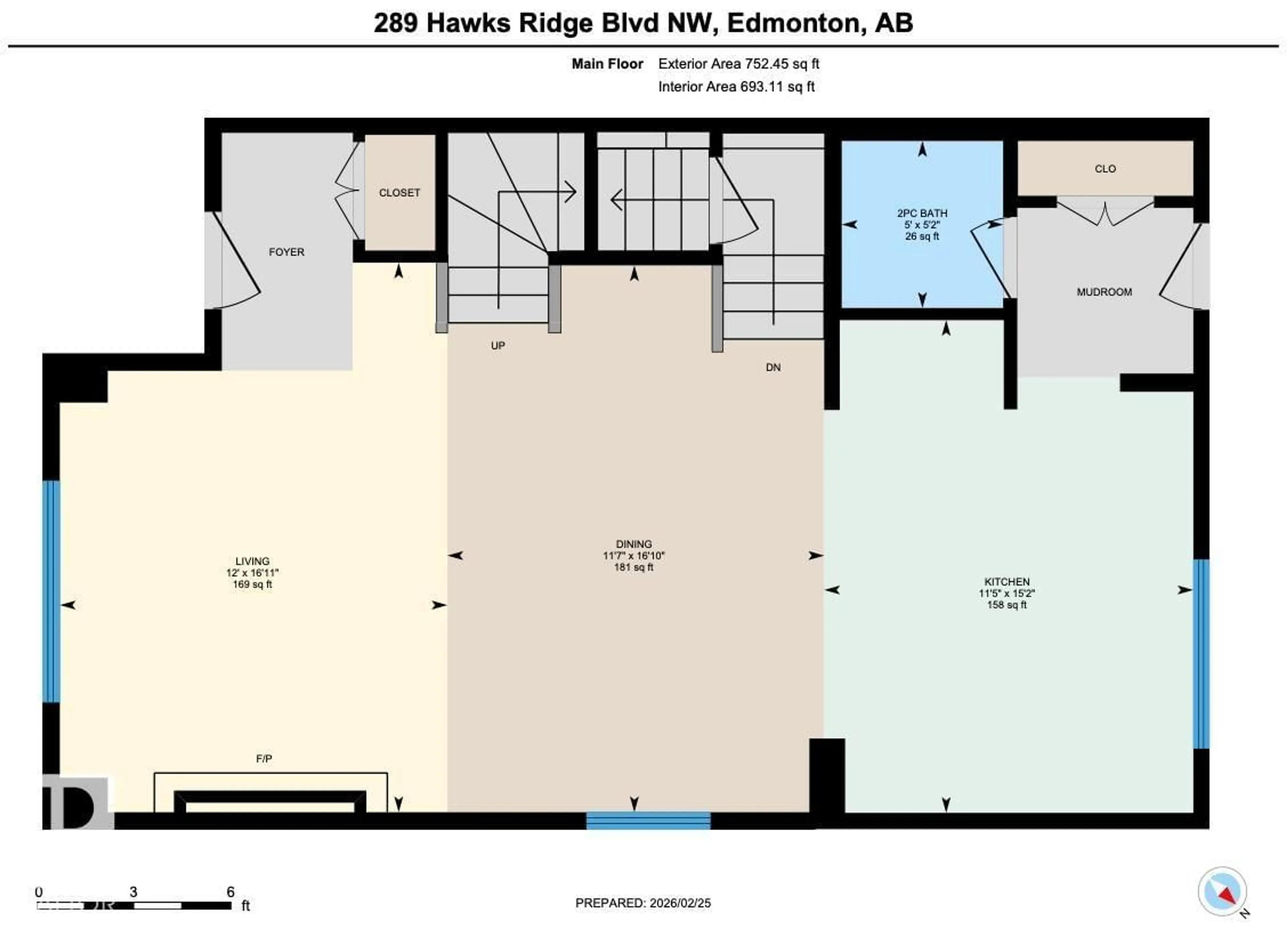 Floor plan for 289 HAWKS RIDGE BV, Edmonton Alberta T5S0M3