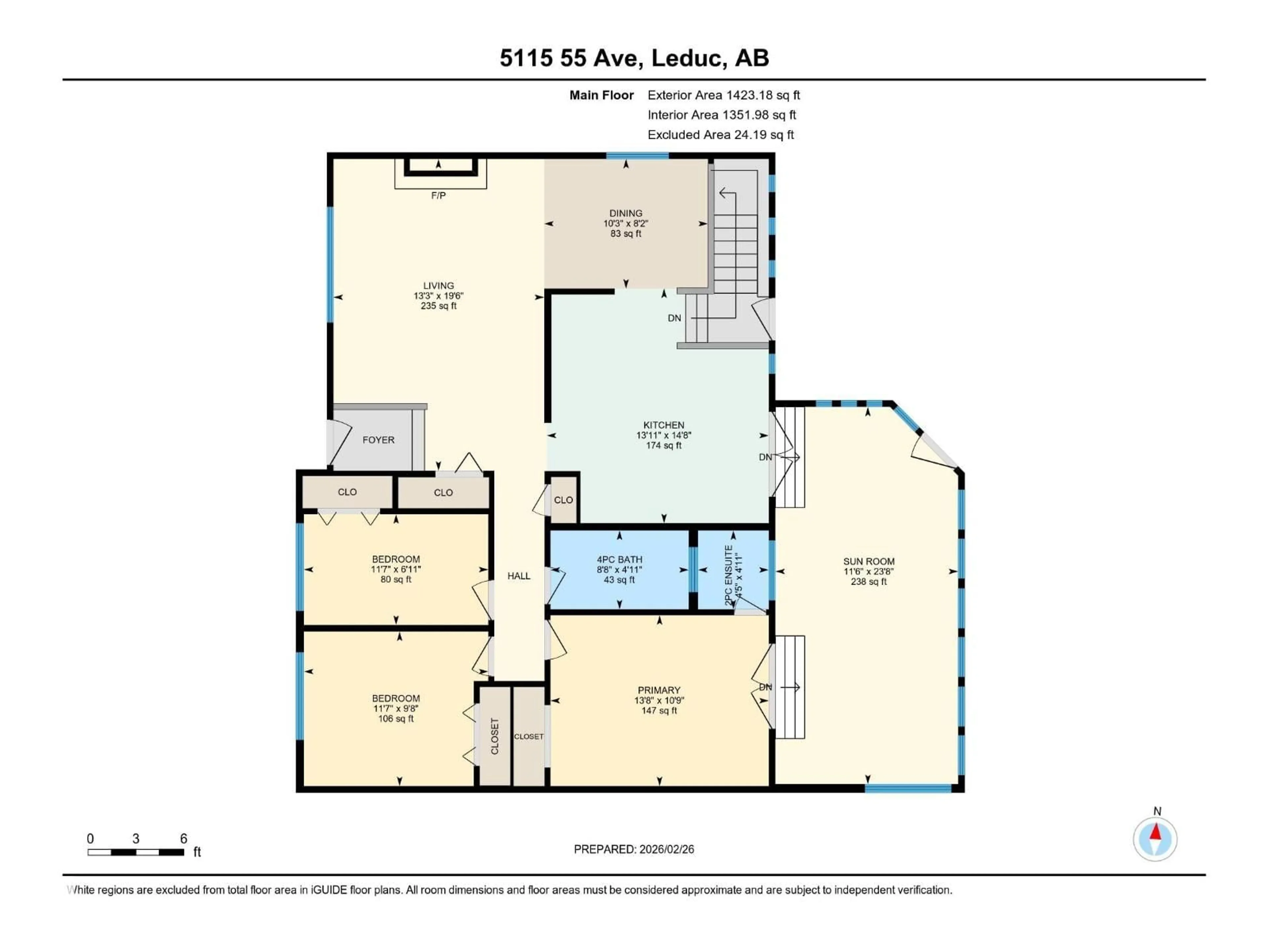 Floor plan for 5115 55 AV, Leduc Alberta T9E5M7
