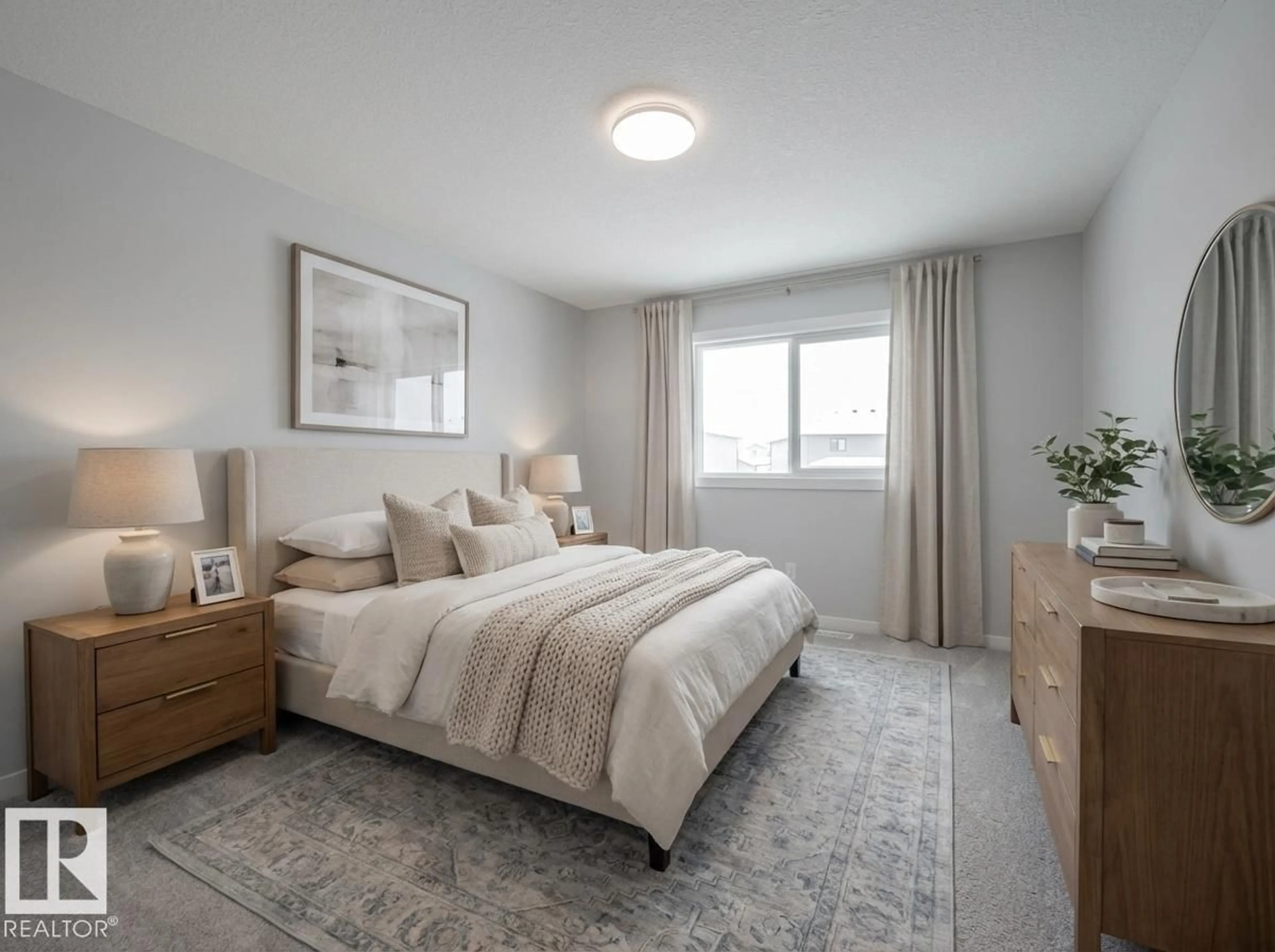 Bedroom with bed, carpet floor for 86 BAKER ST, Ardrossan Alberta T8E0B8