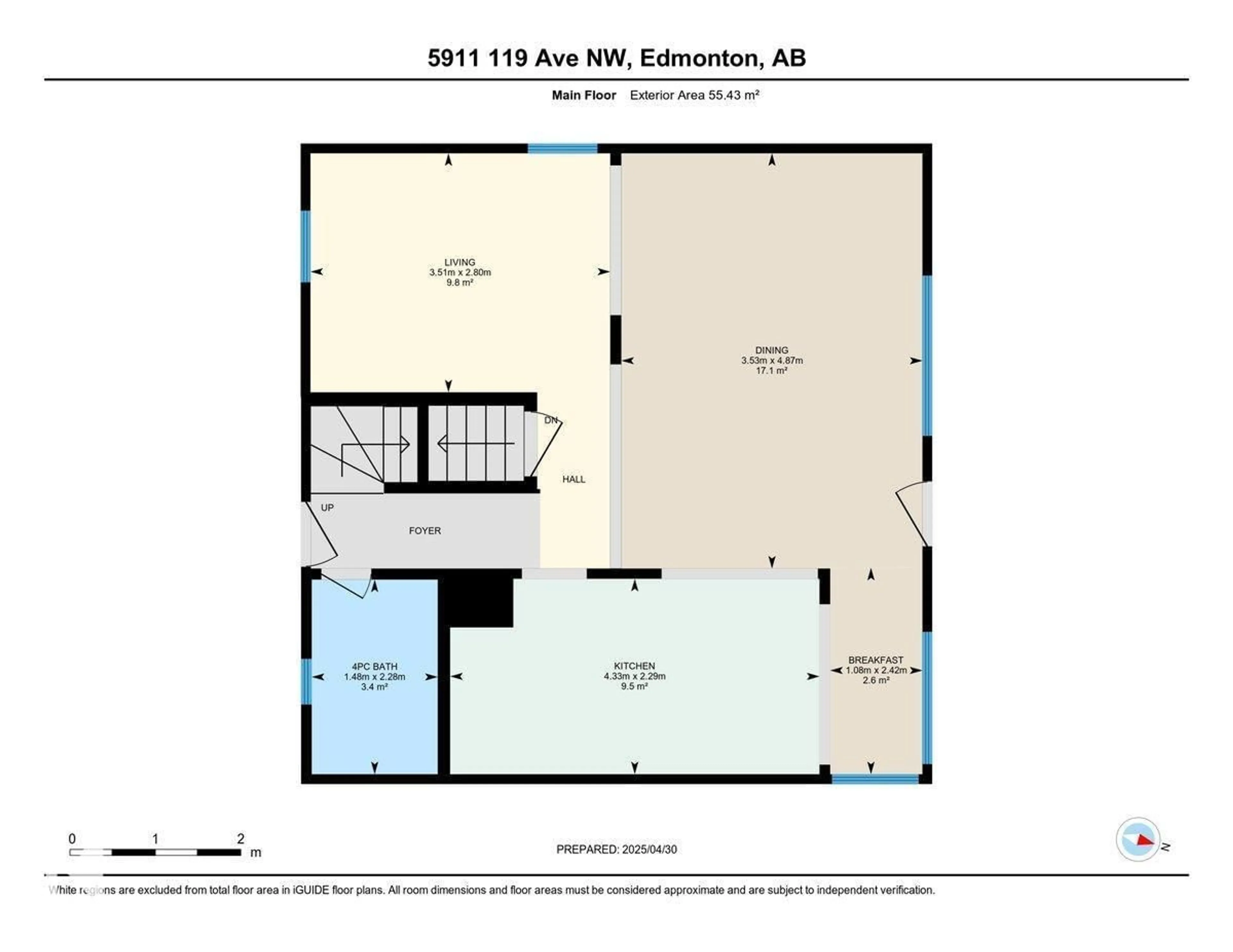 Floor plan for 5911 119 AV, Edmonton Alberta T5W1J5