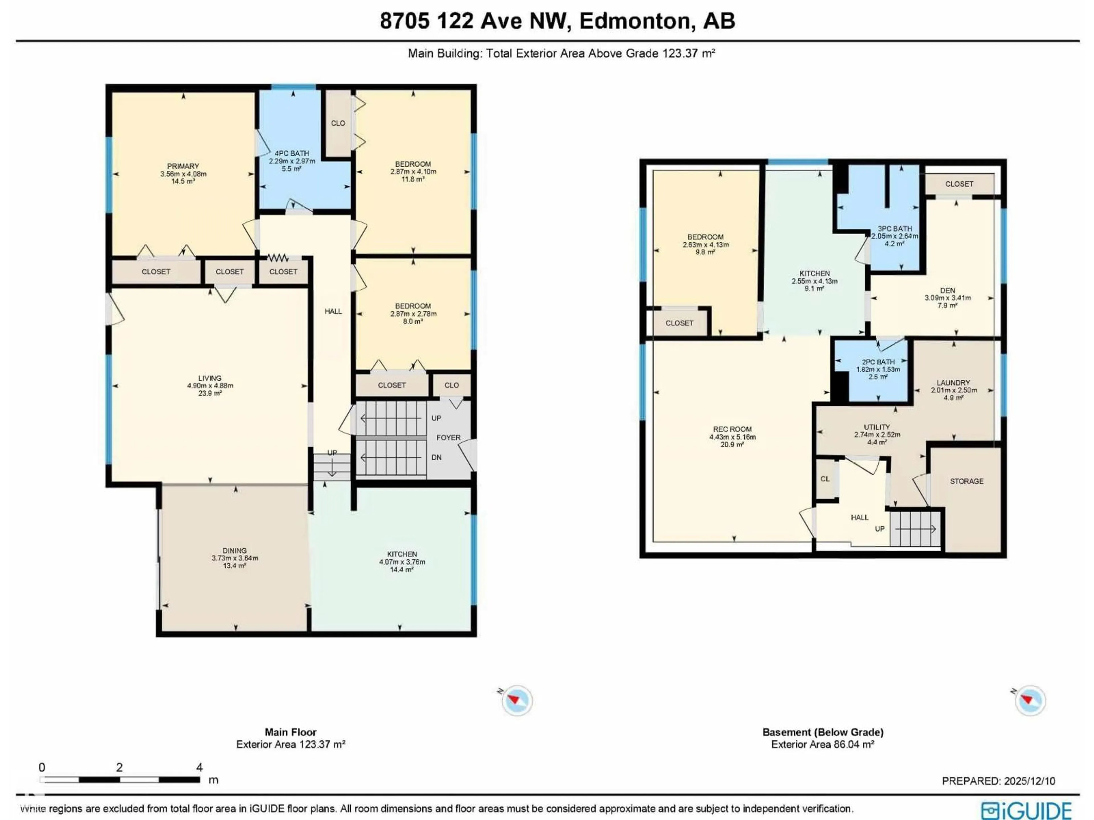 Floor plan for 8705-8707 122 AV, Edmonton Alberta T5B4R8
