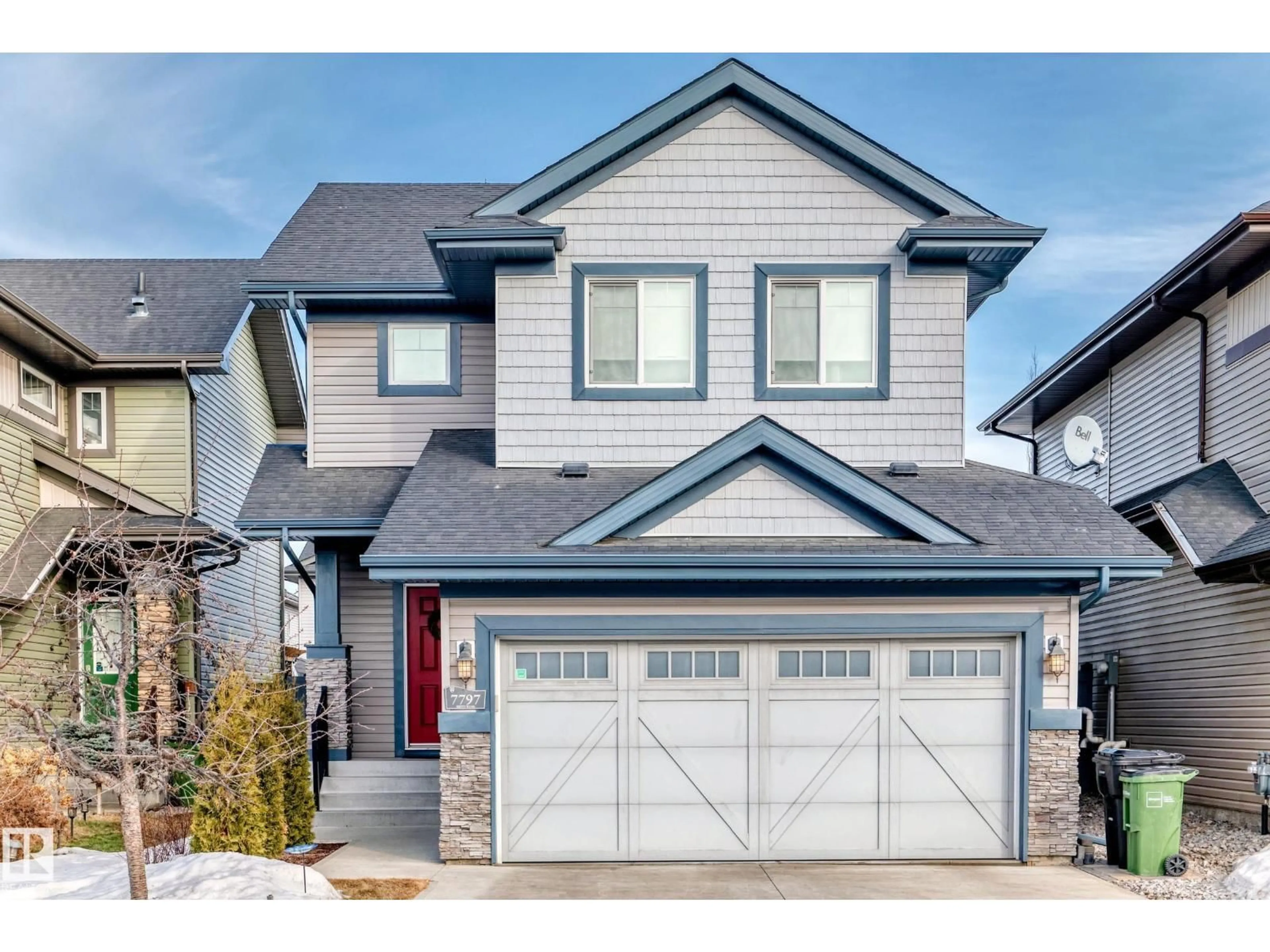 Home with vinyl exterior material, street for NW - 7797 GETTY WD, Edmonton Alberta T5T7A9