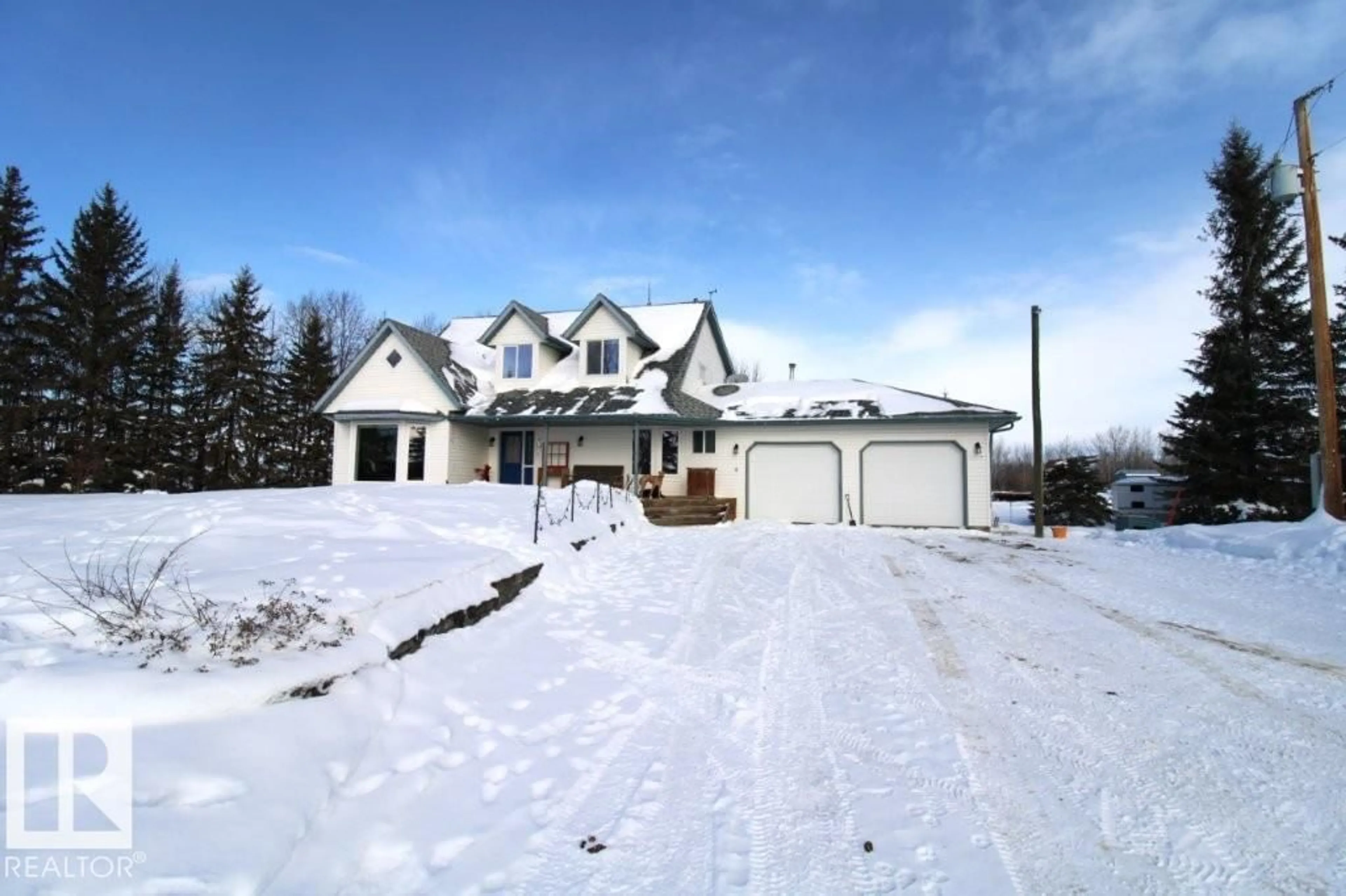 A pic from outside/outdoor area/front of a property/back of a property/a pic from drone, street for 3524 TWP. RD. 613A, Rural Barrhead County Alberta T7N1N2