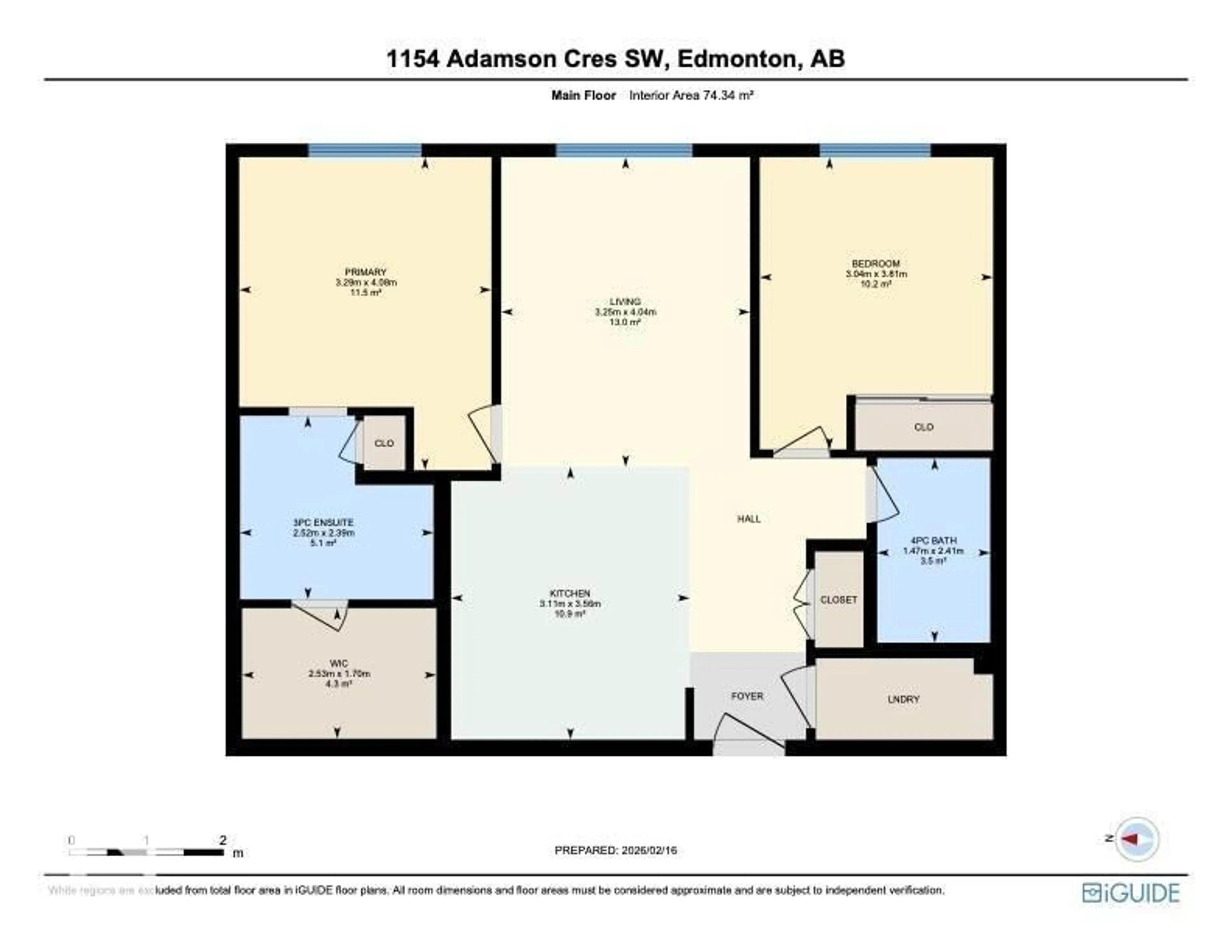 Floor plan for #126 - 1154 ADAMSON DR, Edmonton Alberta T6W3N5