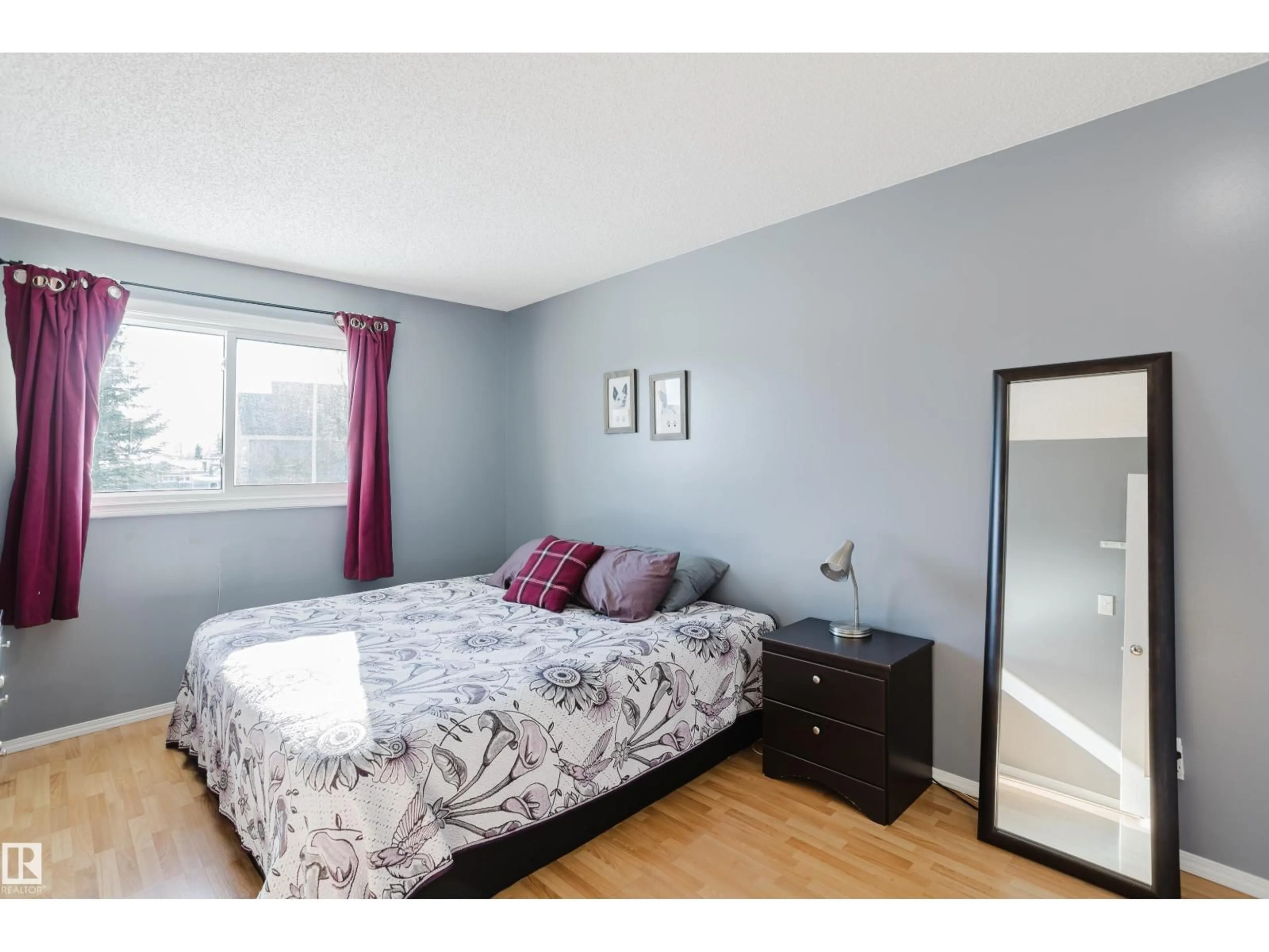 Bedroom with bed, wood/laminate floor for 6 KINISKI CR, Edmonton Alberta T6L5A9