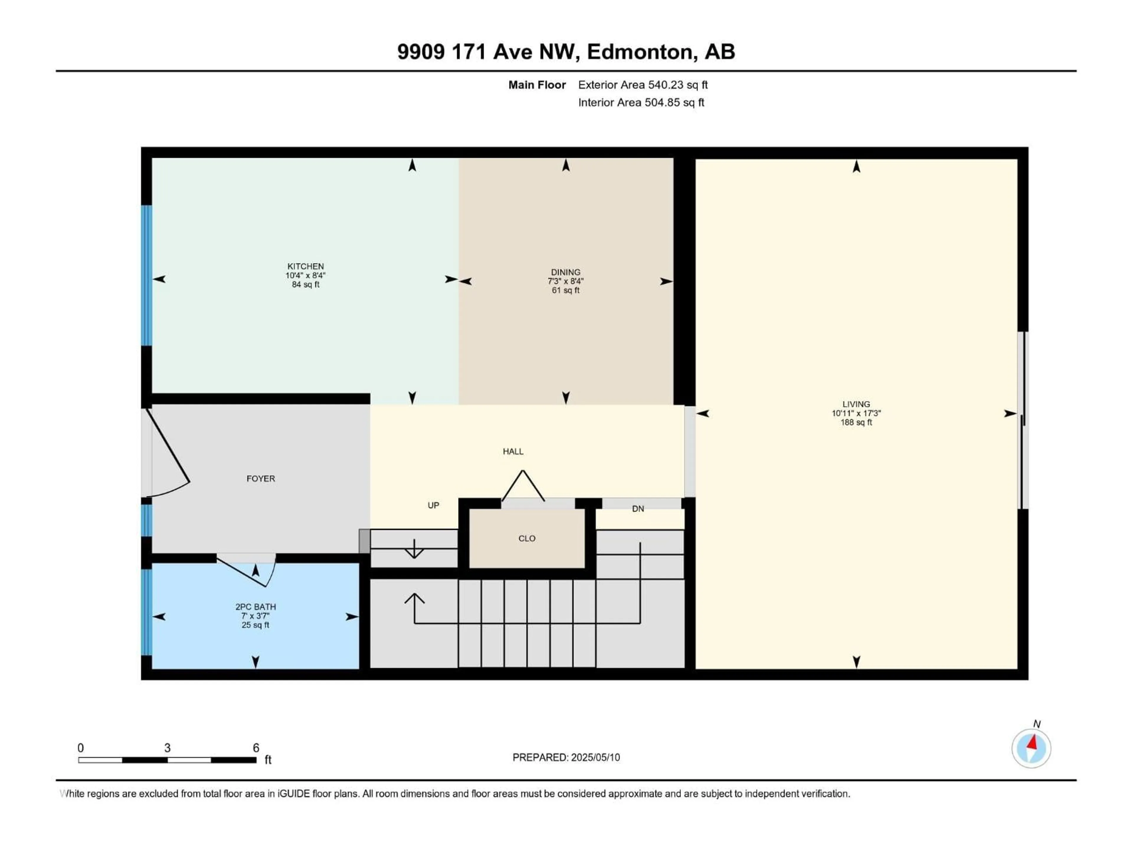 Floor plan for 9909 171 AV, Edmonton Alberta T5X4X2
