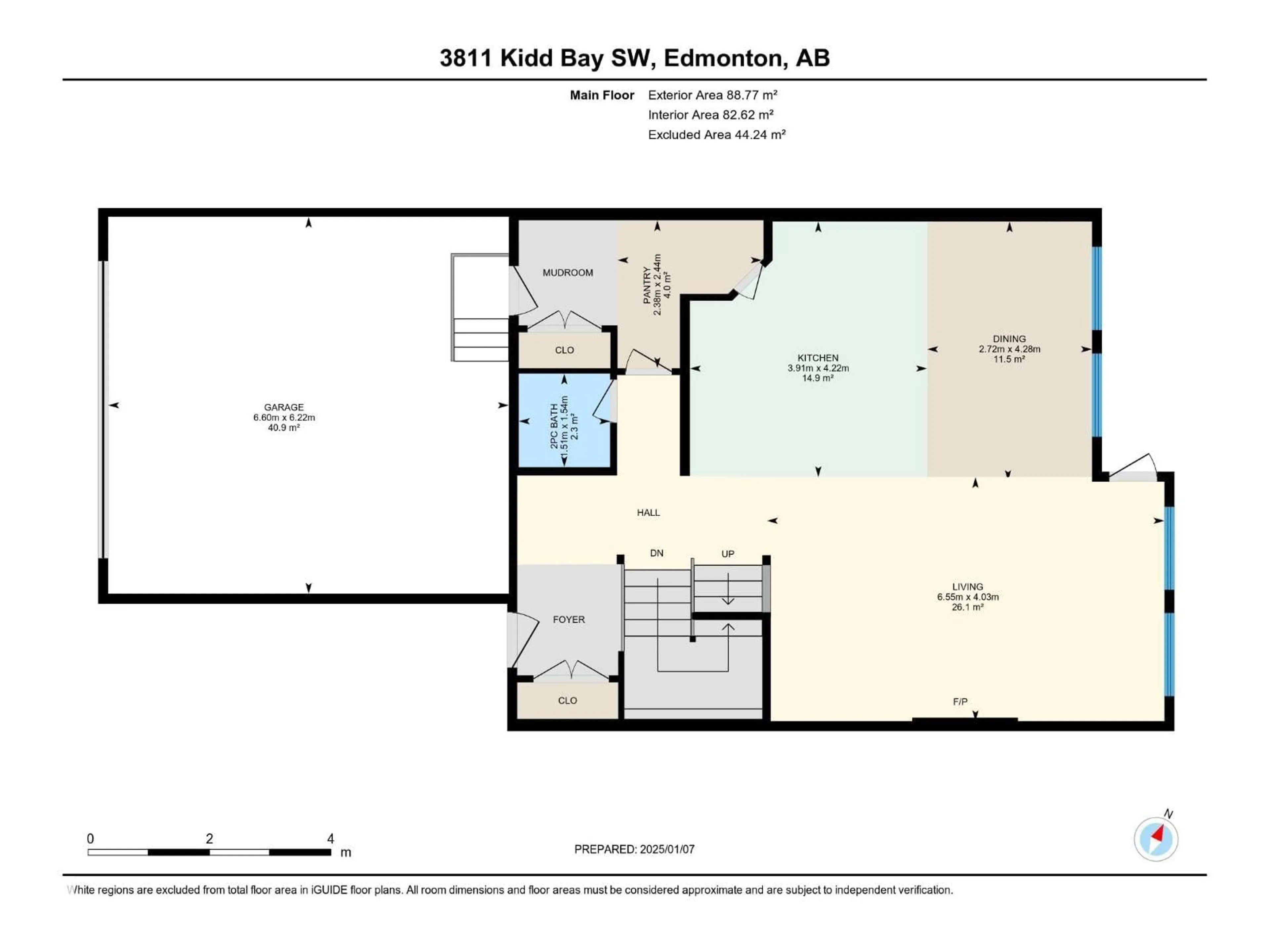 Floor plan for SW - 3811 KIDD BAY BA, Edmonton Alberta T6W2R3