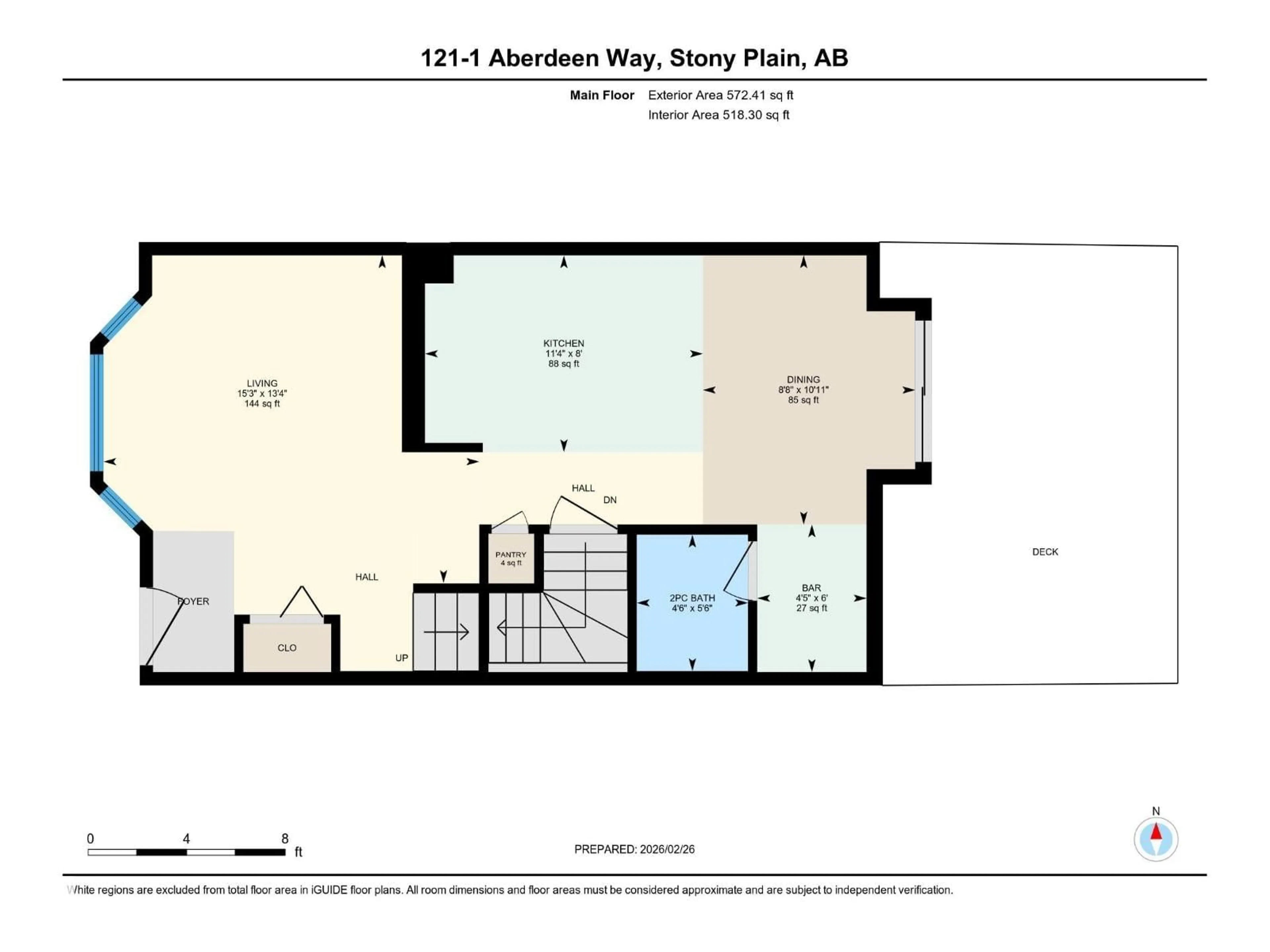 Floor plan for 1 - 121 ABERDEEN WY, Stony Plain Alberta T7Z1M9