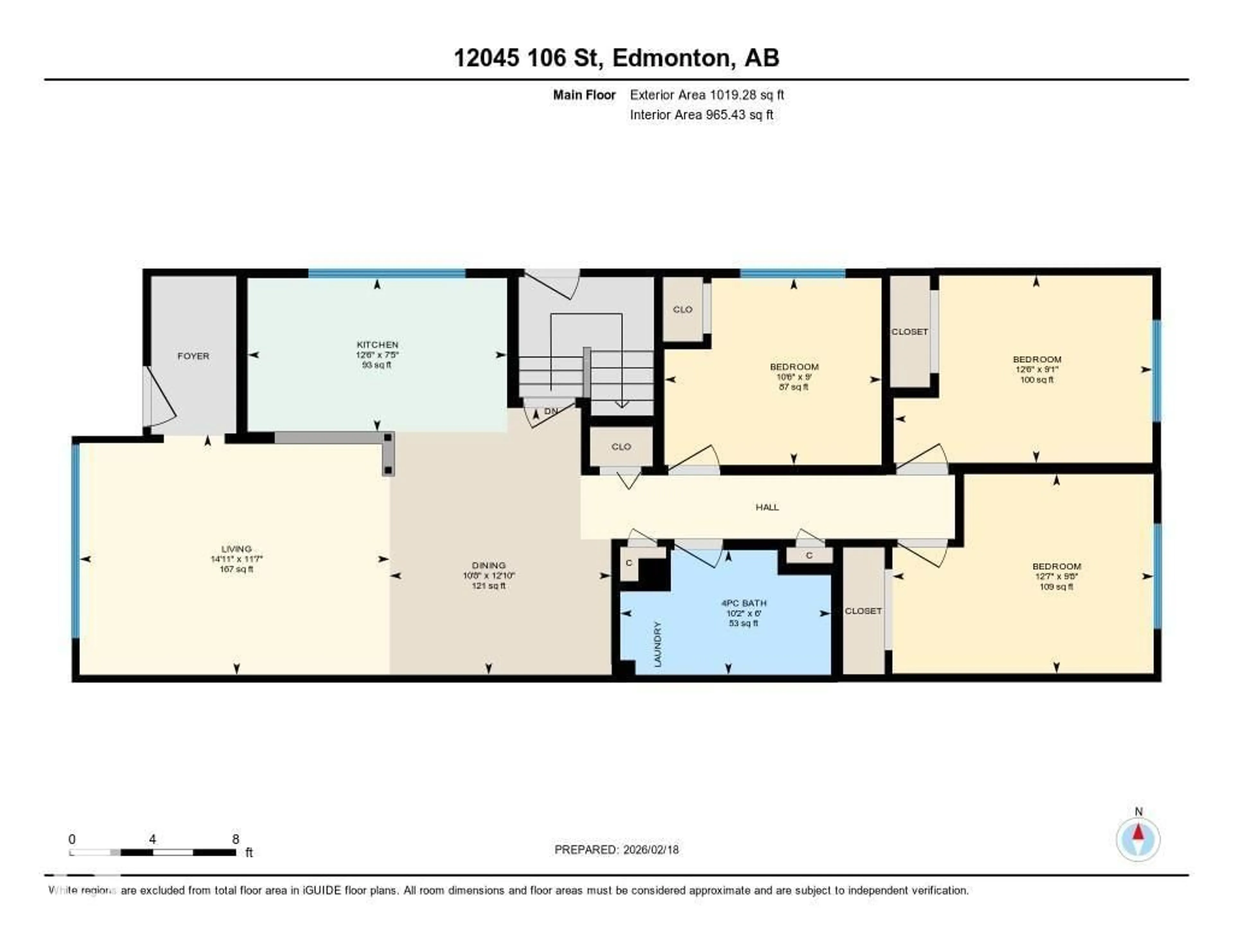 Floor plan for NW - 12045 106 ST, Edmonton Alberta T5G2R5