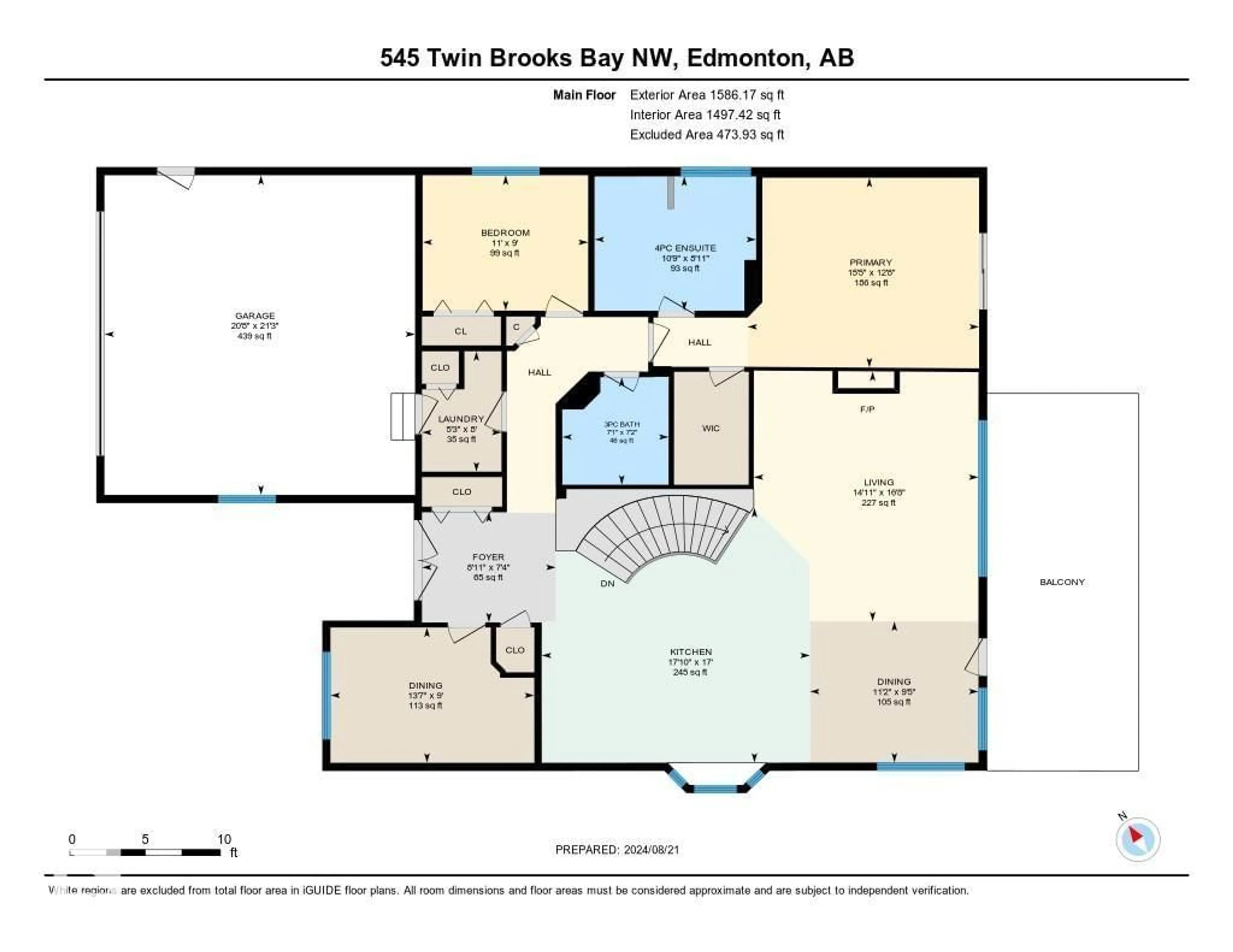 Floor plan for 545 TWIN BROOKS BAY BA, Edmonton Alberta T6J6X3