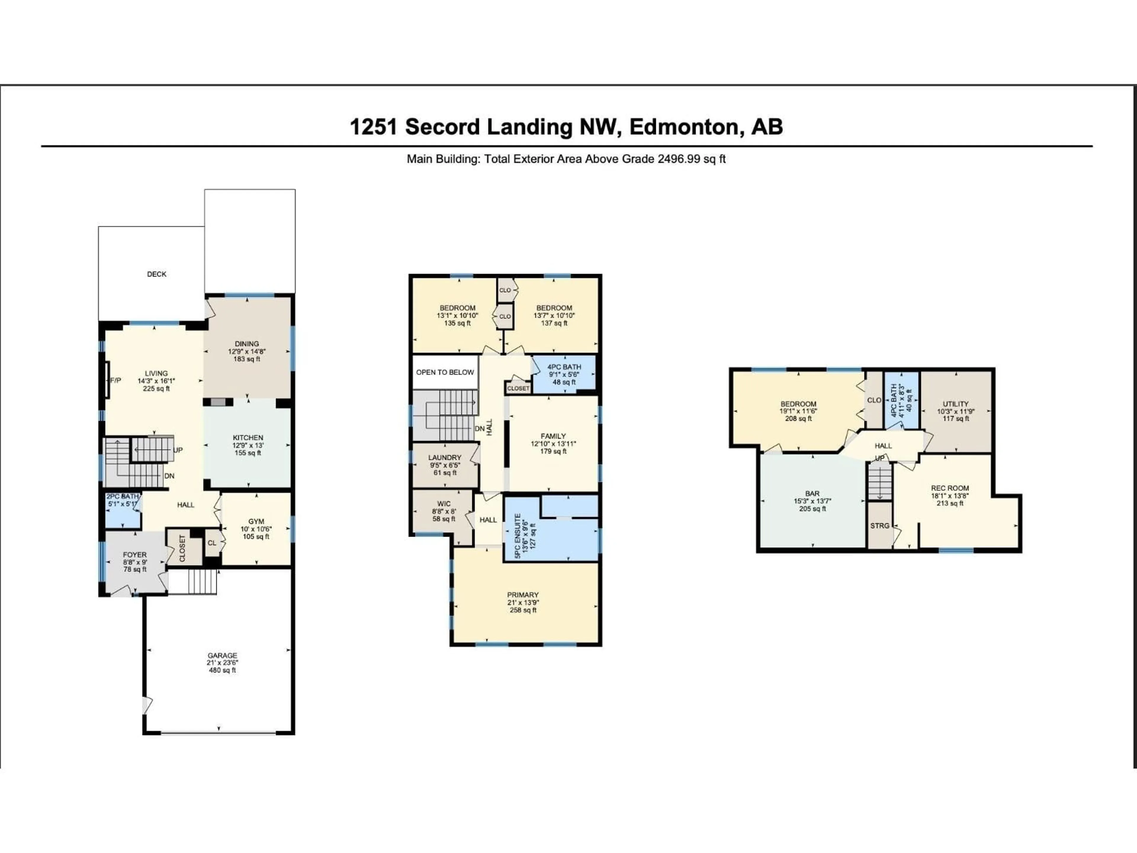 Floor plan for 1251 SECORD LANDING LD, Edmonton Alberta T5T4N4