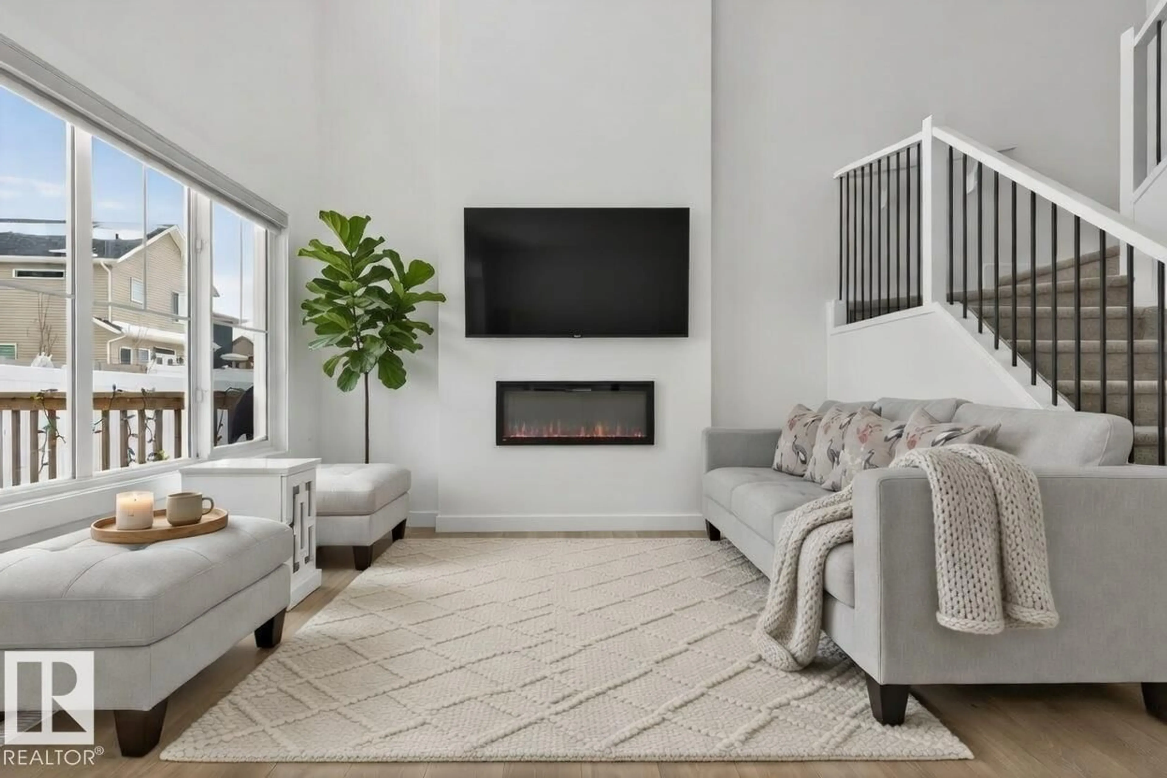 Living room with furniture, unknown for 7344 177 AV, Edmonton Alberta T5Z0V9