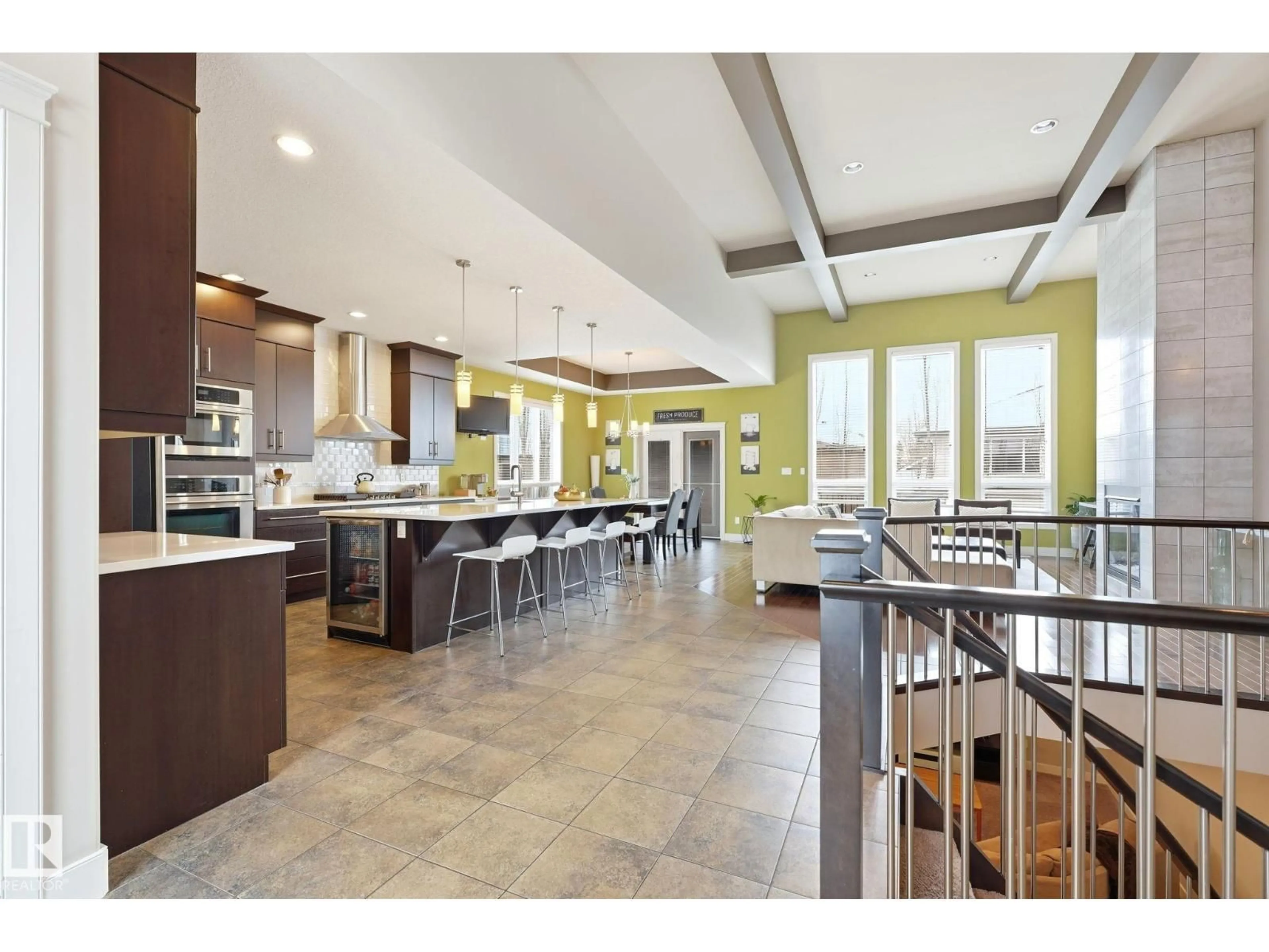 Open concept kitchen, ceramic/tile floor for 83 LAFLEUR DR, St. Albert Alberta T8N7N1