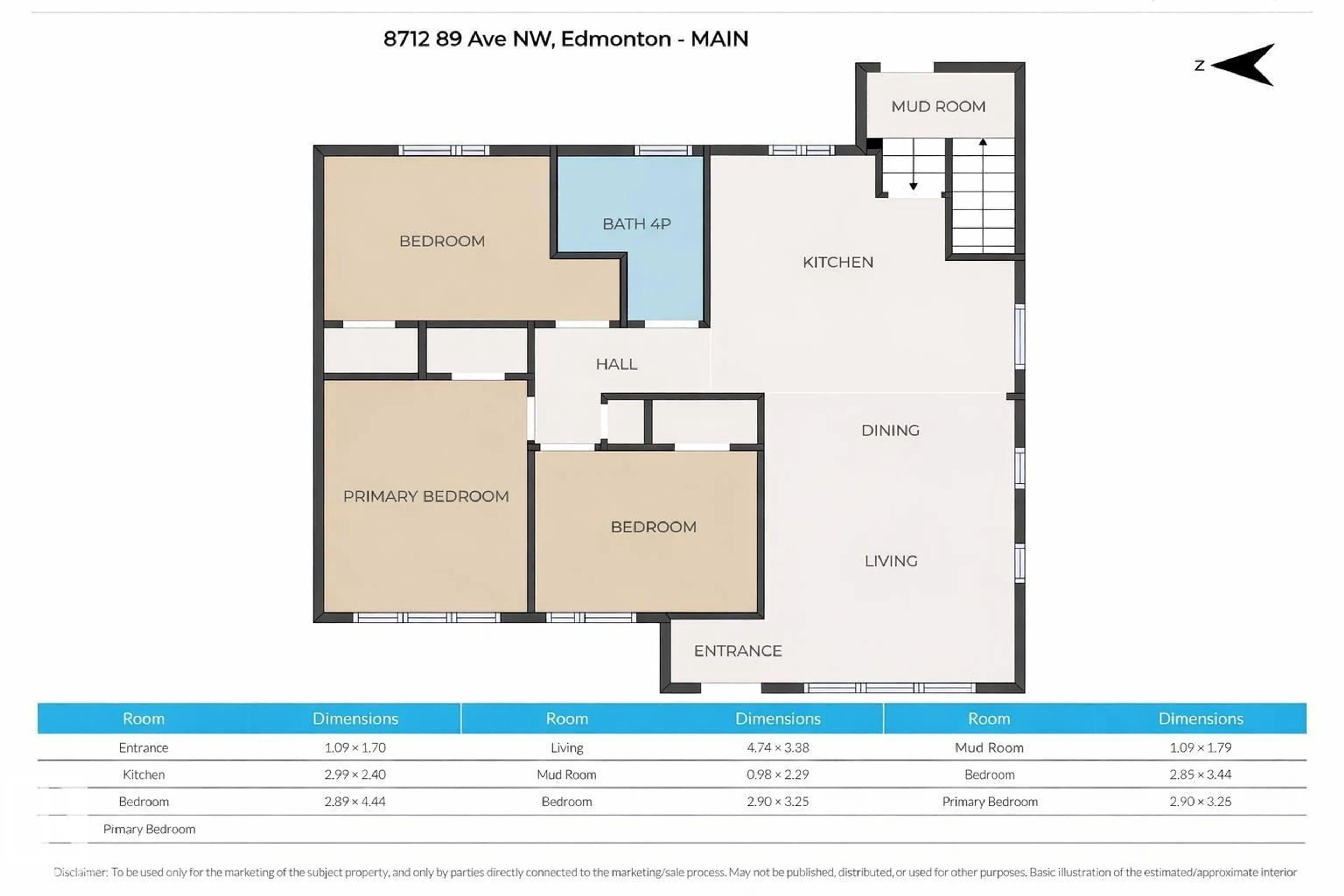 Floor plan for NW - 8712 89 AV, Edmonton Alberta T6C1N7