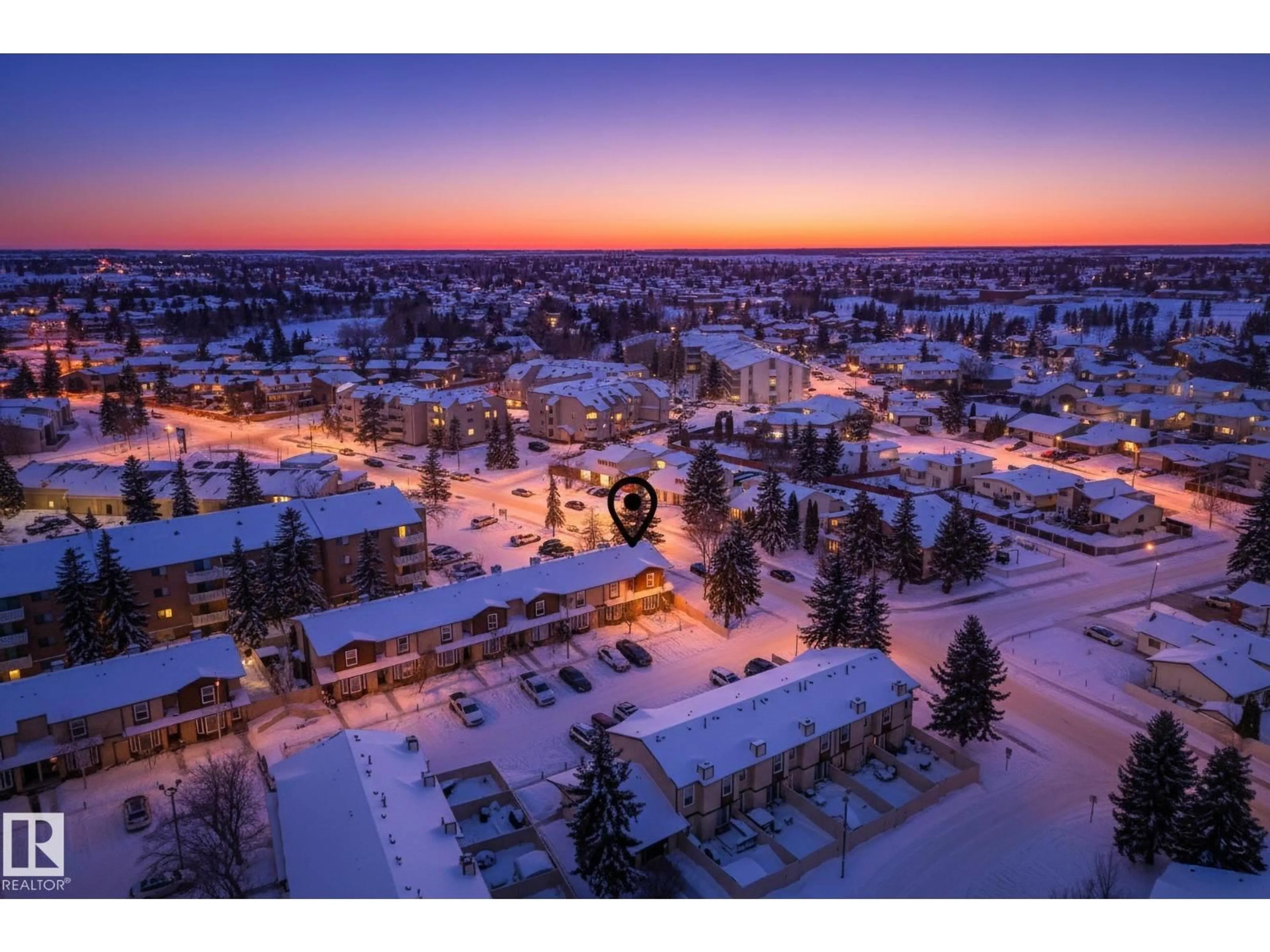 A pic from outside/outdoor area/front of a property/back of a property/a pic from drone, mountain view for #48 - 10205 158 AV NW, Edmonton Alberta T5X5E5