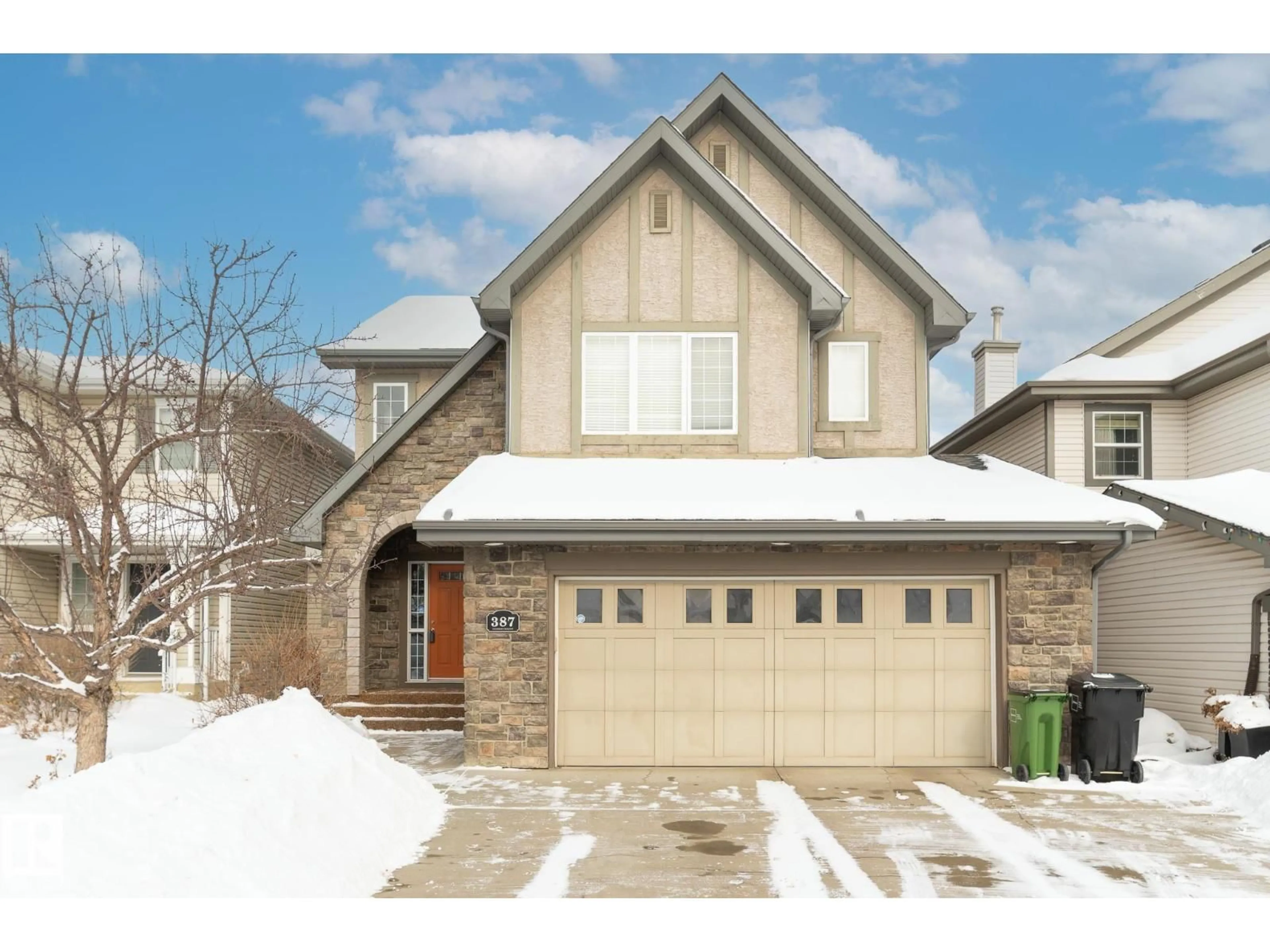 Home with brick exterior material, street for 387 CALDERON CR, Edmonton Alberta T6V1R8