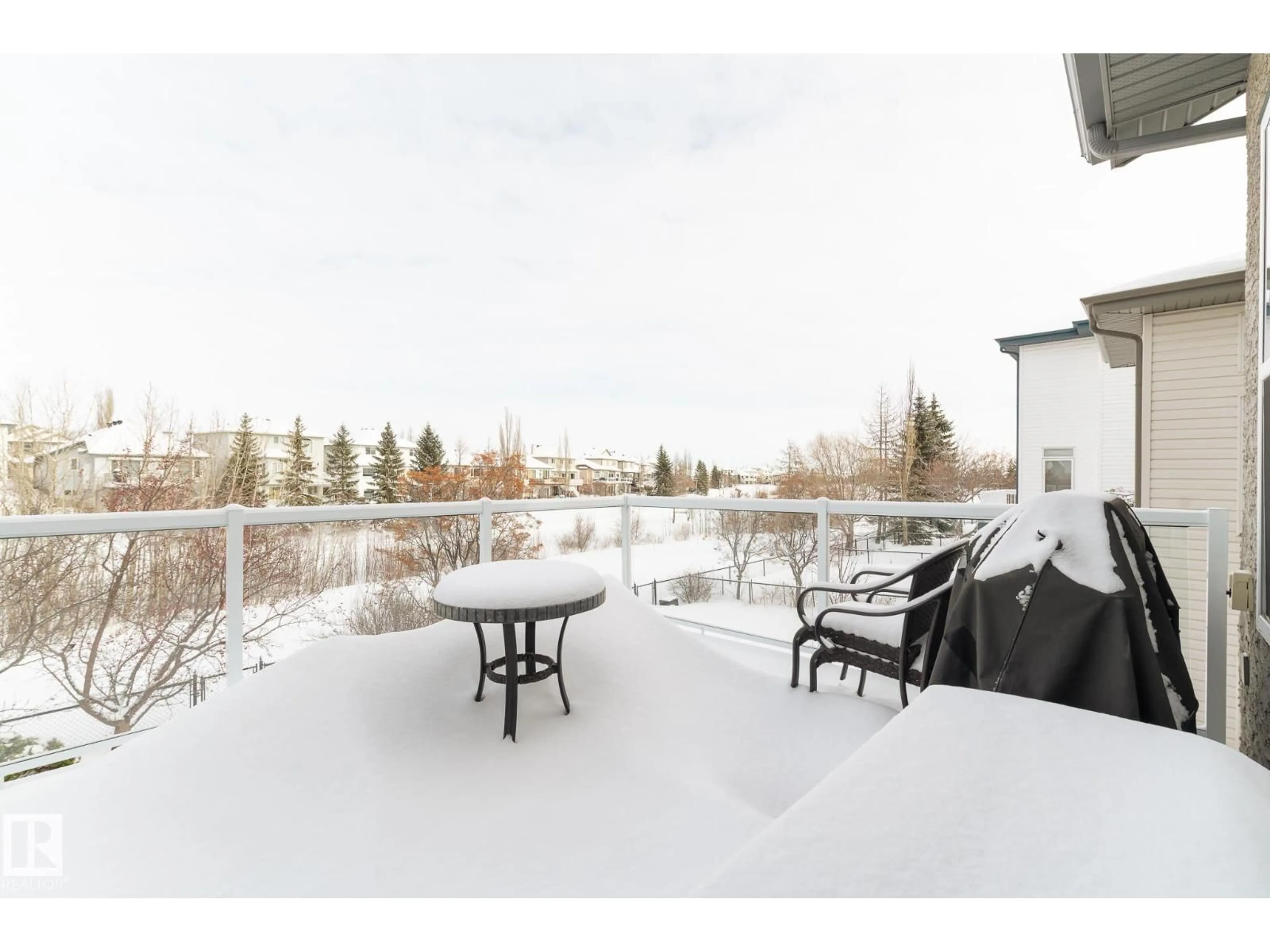 Patio, water/lake/river/ocean view for 387 CALDERON CR, Edmonton Alberta T6V1R8
